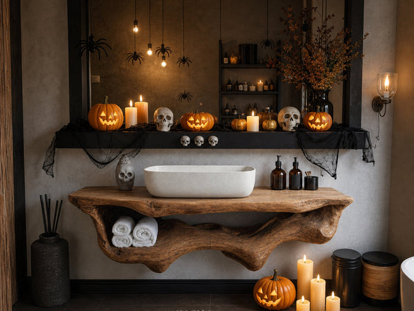 Handcrafted Live Edge Shelf For Bathroom Design Halloween Furniture