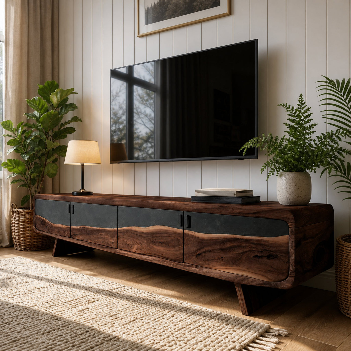 Handcrafted Live Edge TV Console For Home Style - product view 6
