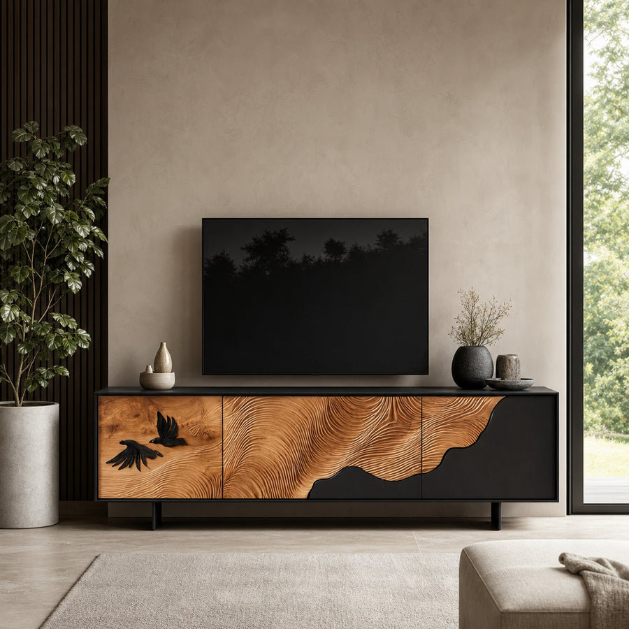 Handcrafted Mid Century TV Cabinet For Decor