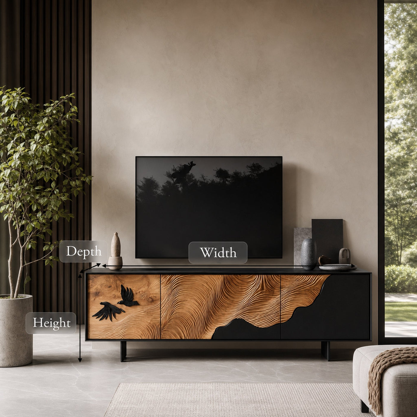 Handcrafted Mid Century TV Cabinet For Decor - product view 6