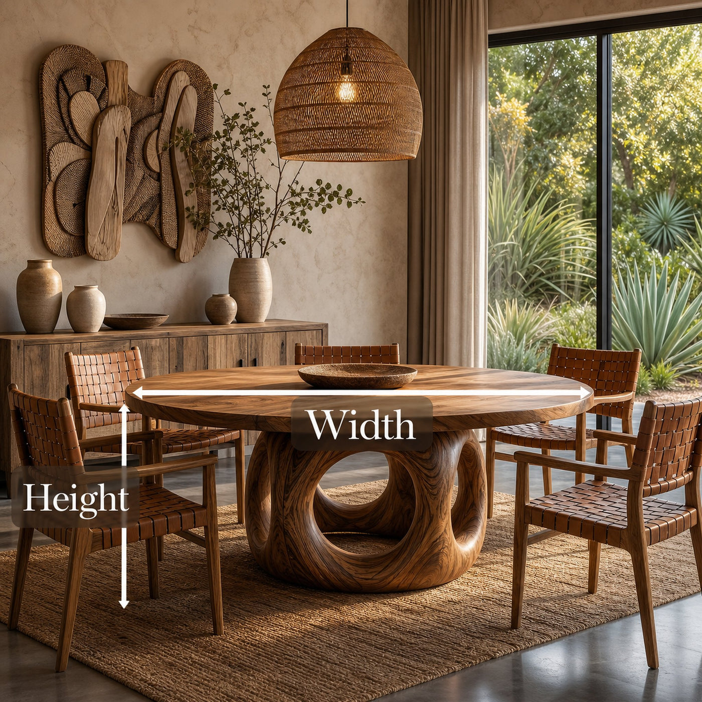 Handcrafted Round Dining Table Nature Inspired Design For Dining Room - product view 8