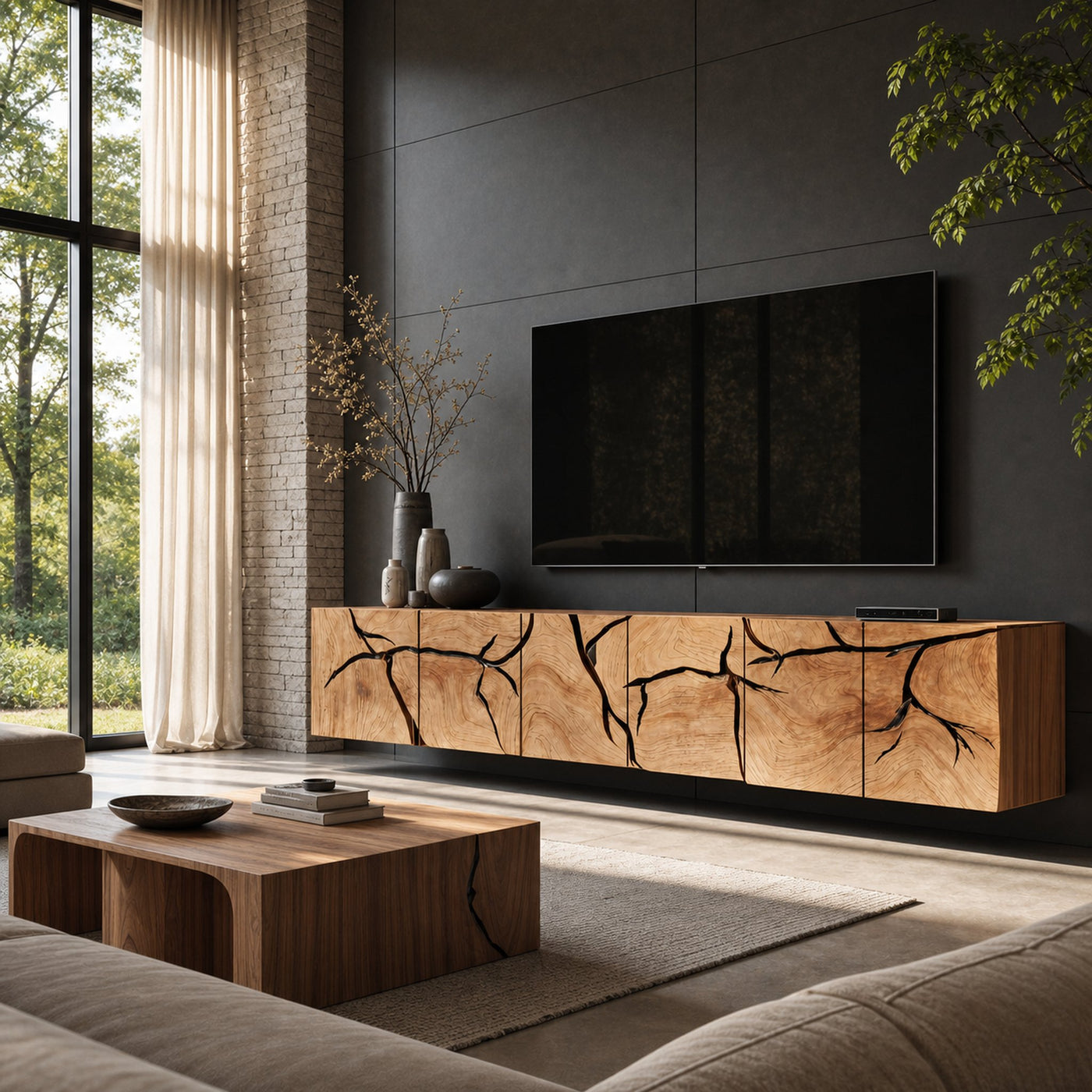 Handcrafted Rustic TV Cabinet For Home Interiors