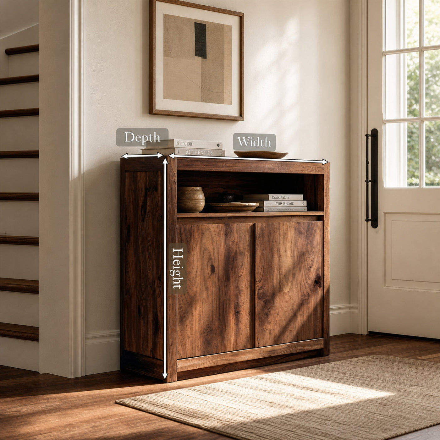 Handcrafted Storage Cabinet For Entryway - product view 8