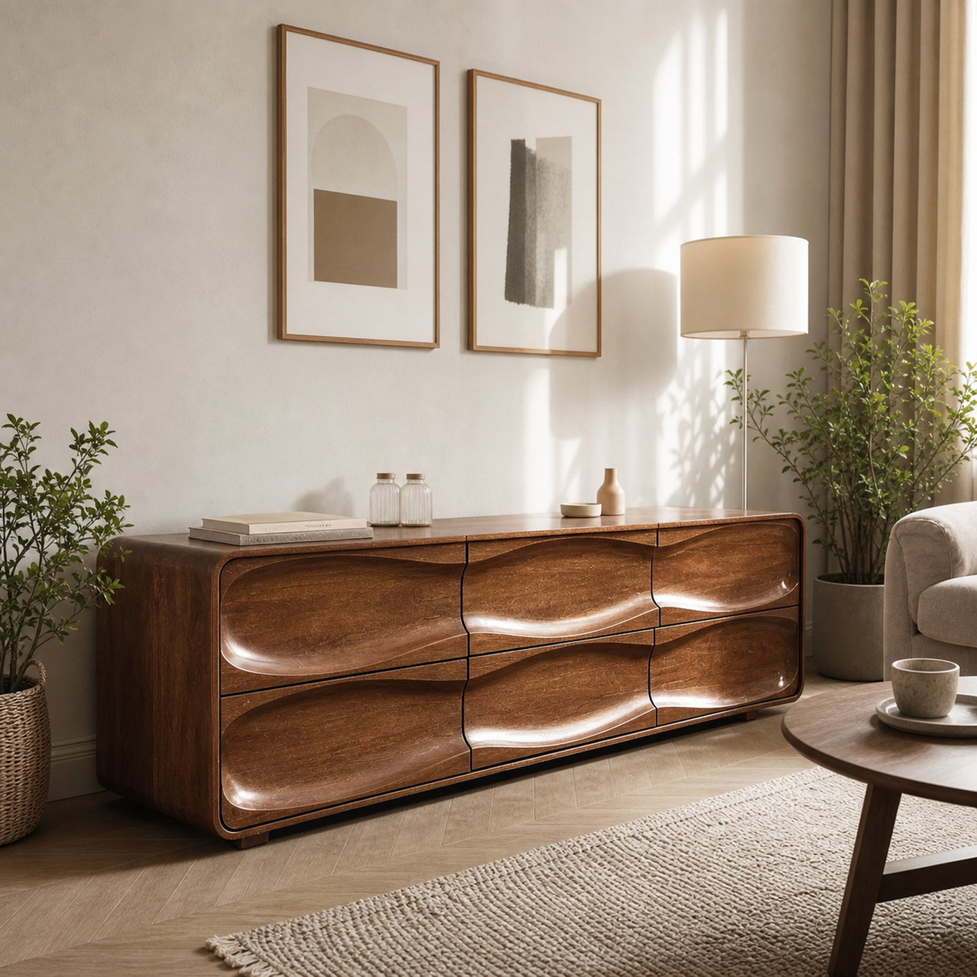 Handcrafted Storage Cabinet For Living Room - product view 2