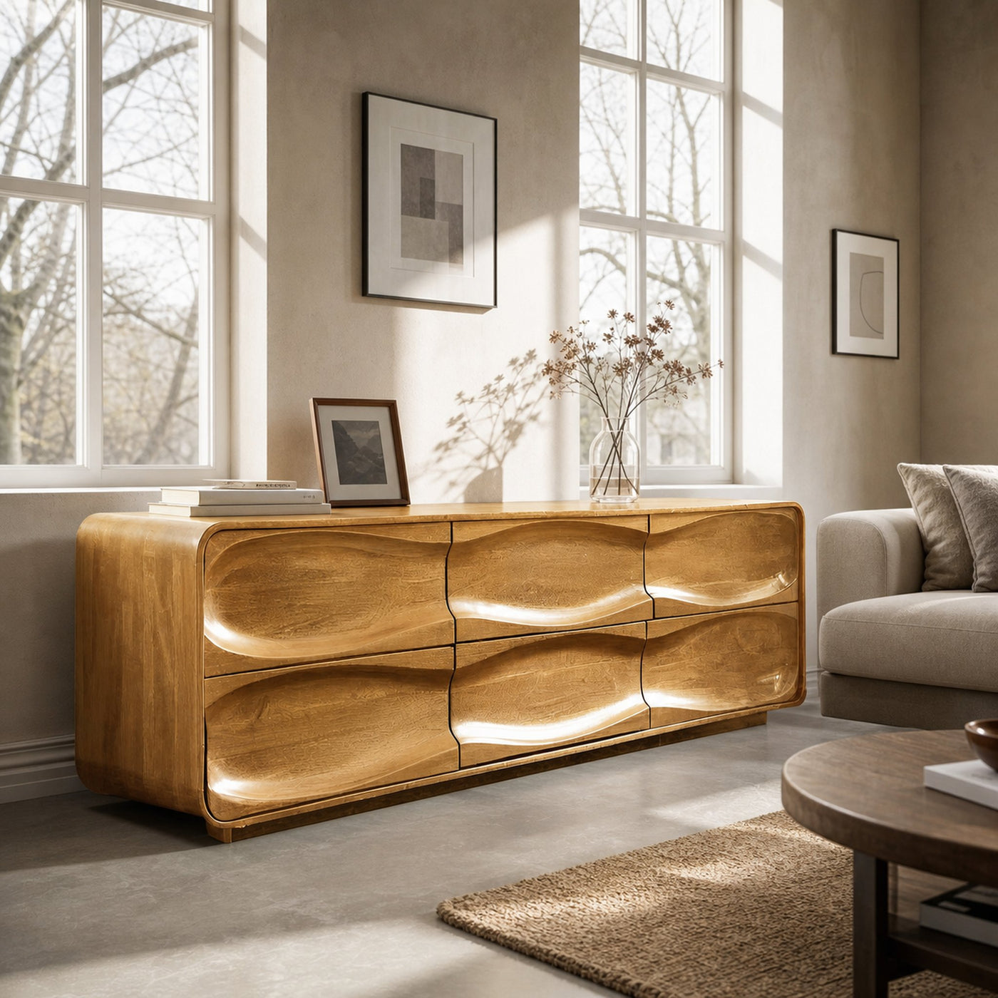 Handcrafted Storage Cabinet For Living Room - product view 5