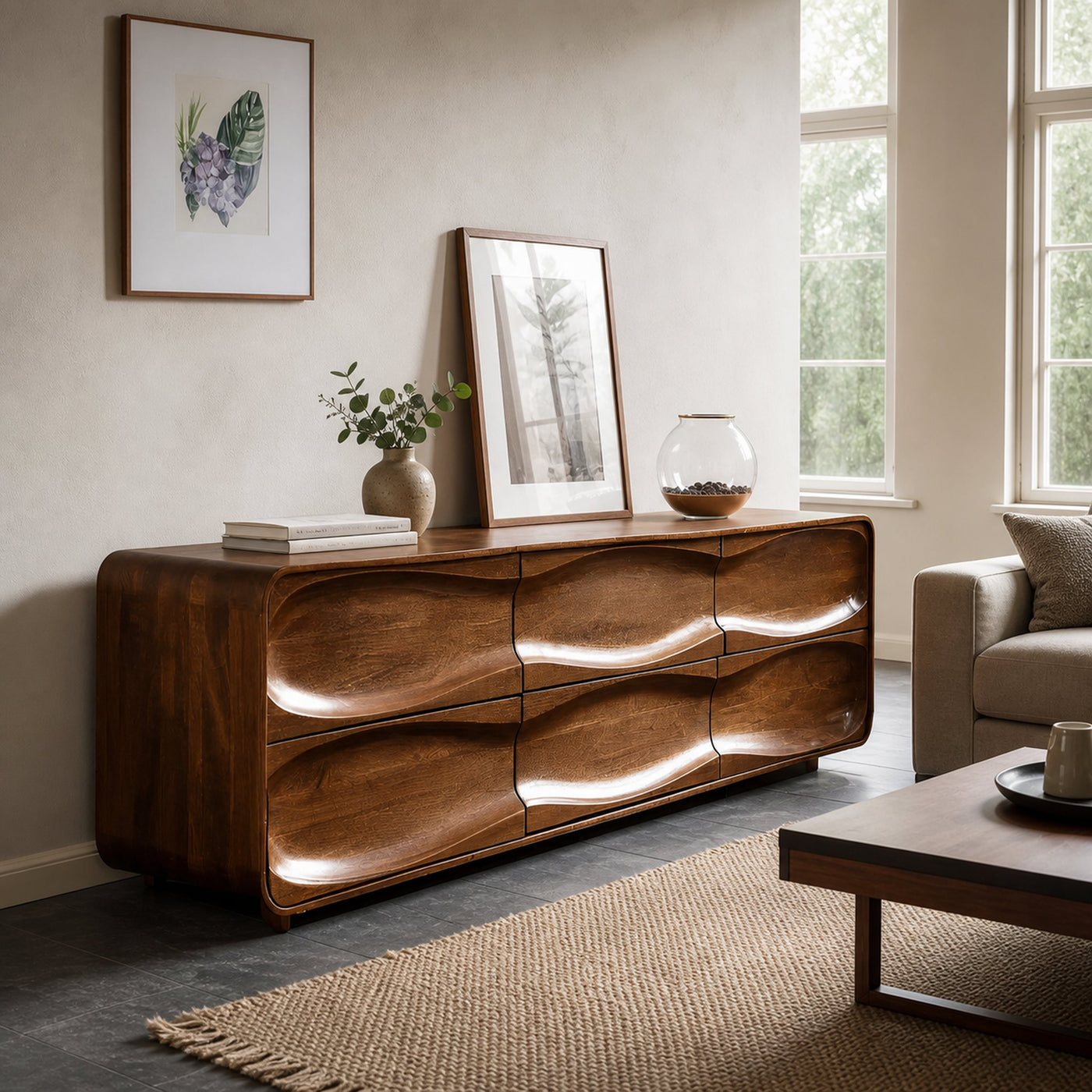 Handcrafted Storage Cabinet For Living Room - product view 6