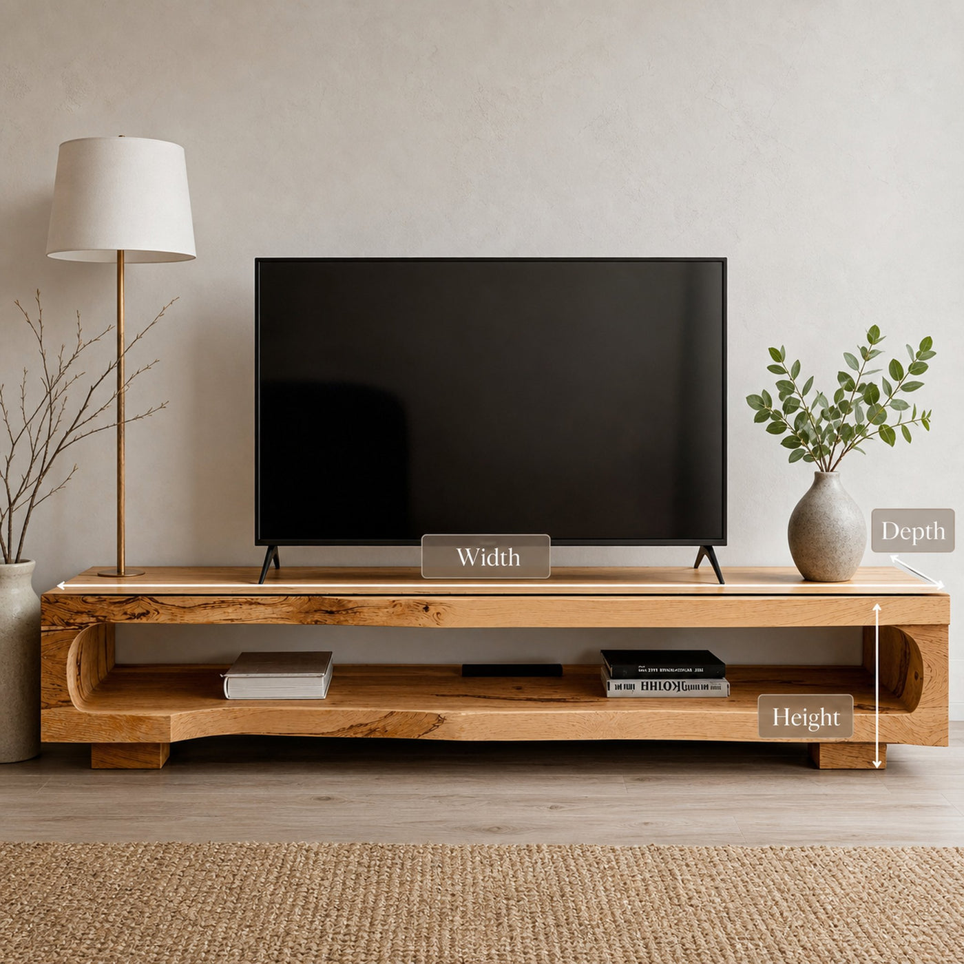 Handcrafted TV Console Rustic TV Cabinet Stand - product view 6