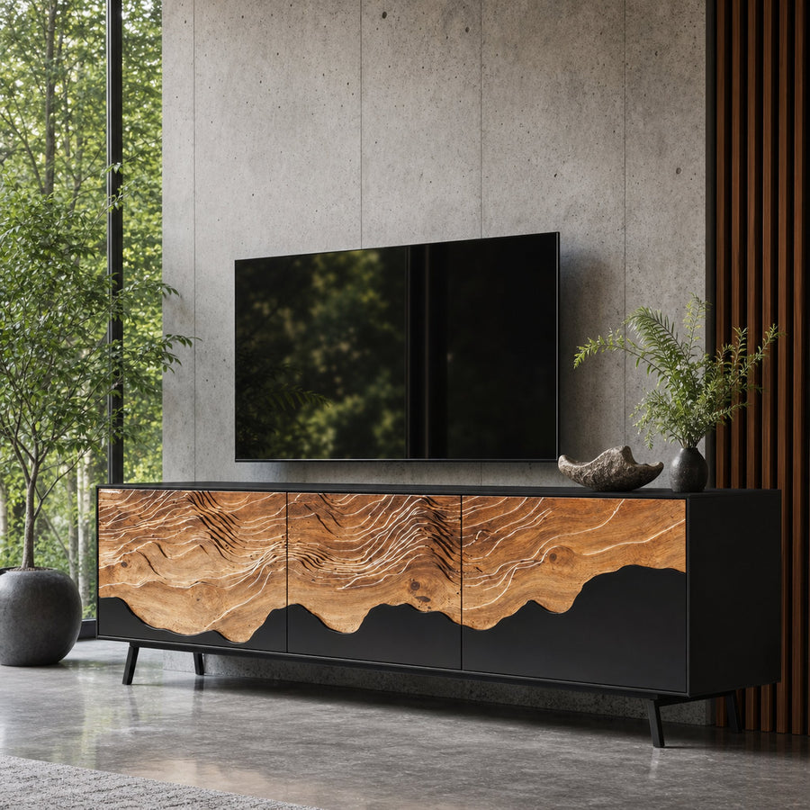 Handcrafted TV Console Table For Living Room