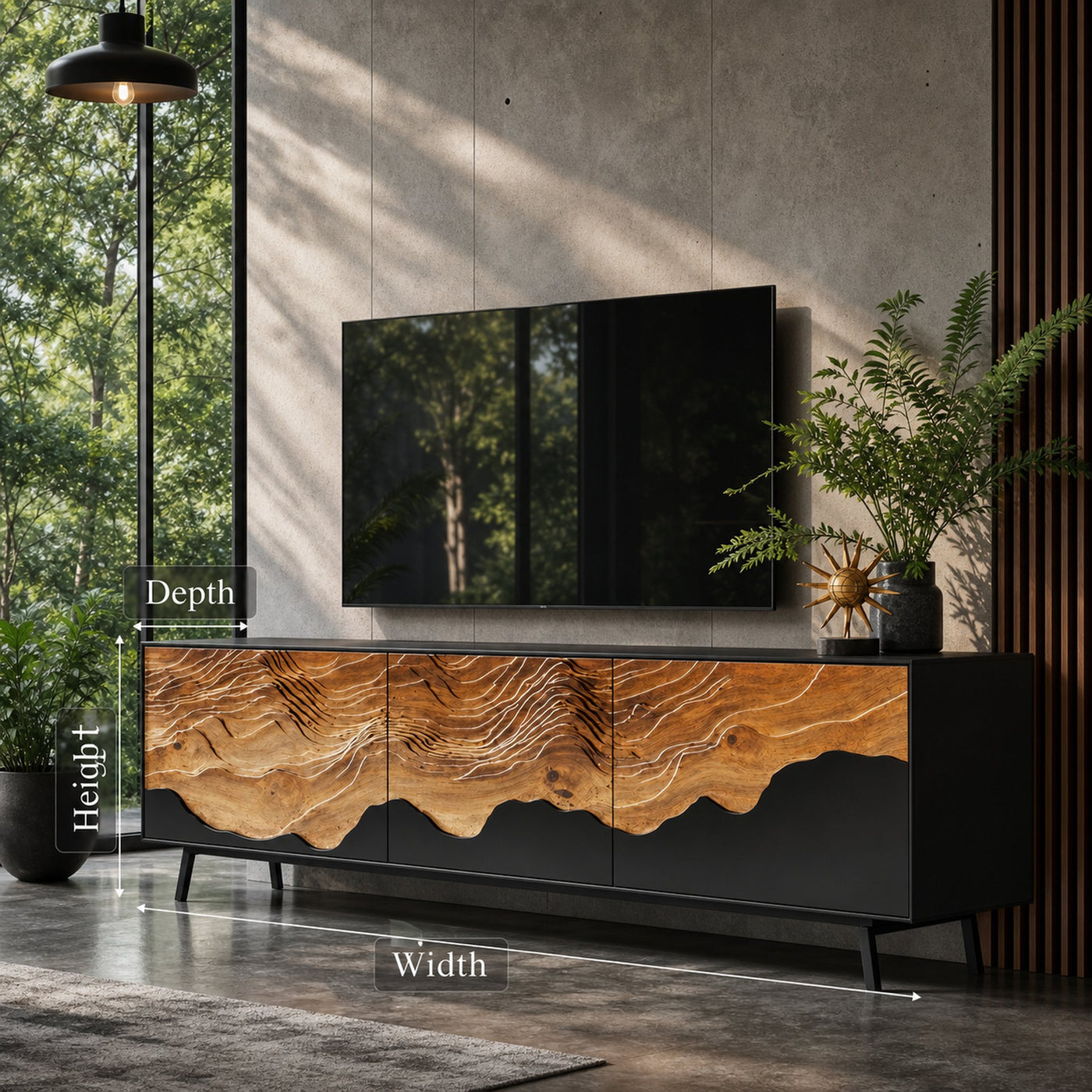 Handcrafted TV Console Table For Living Room - product view 6