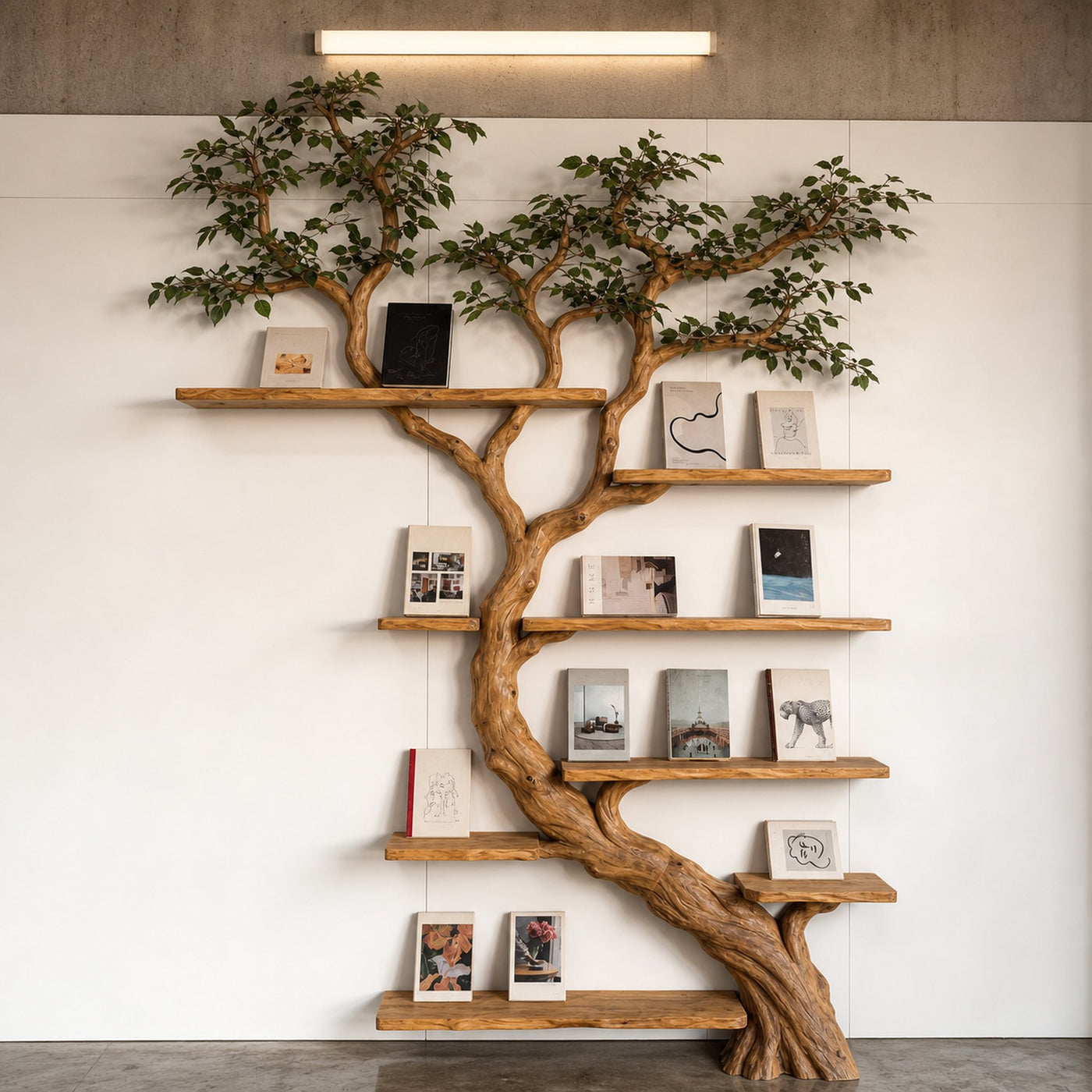 Handcrafted Tree Bookshelf Living Room Interior Statement Wall Feature - product view 5