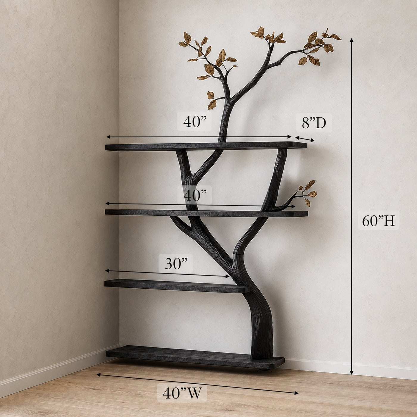 Handcrafted Tree Bookshelf Living Room Interior Storage Decor - product view 4