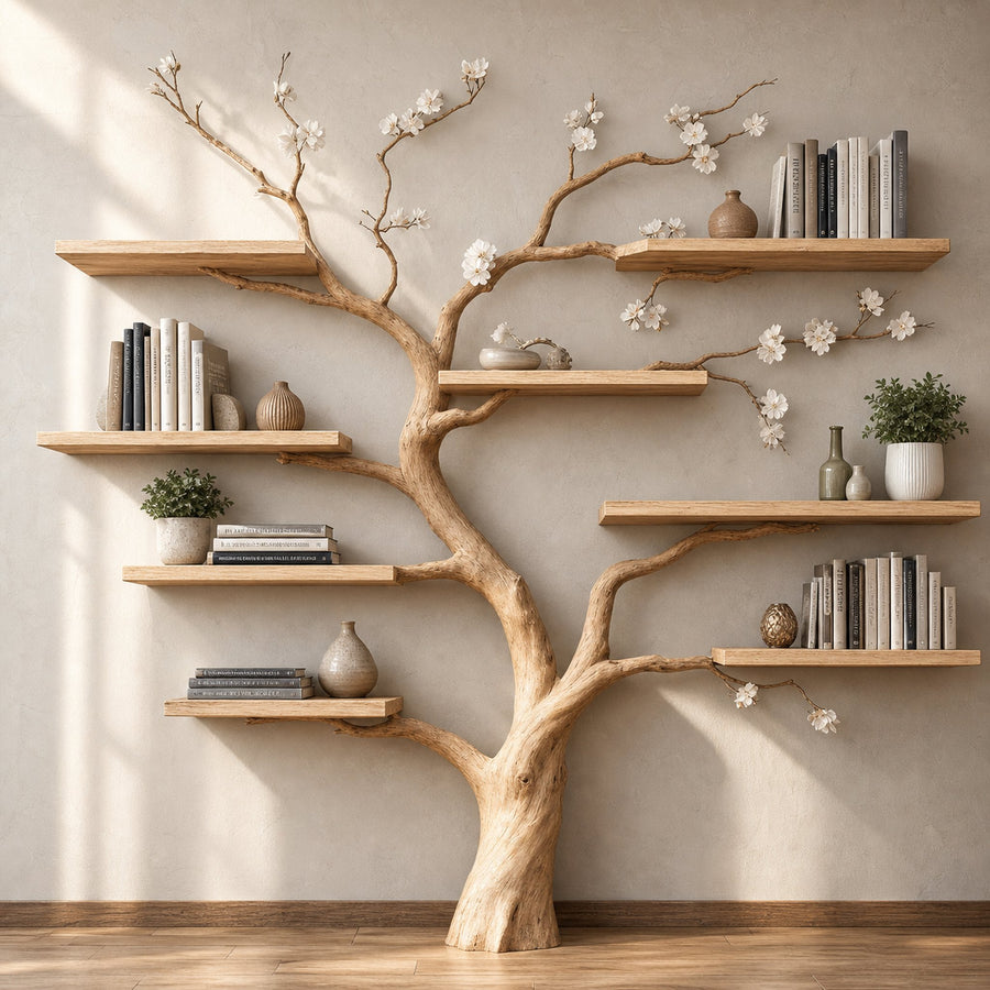 Handcrafted Tree Branch Bookshelf Home Decor Gift