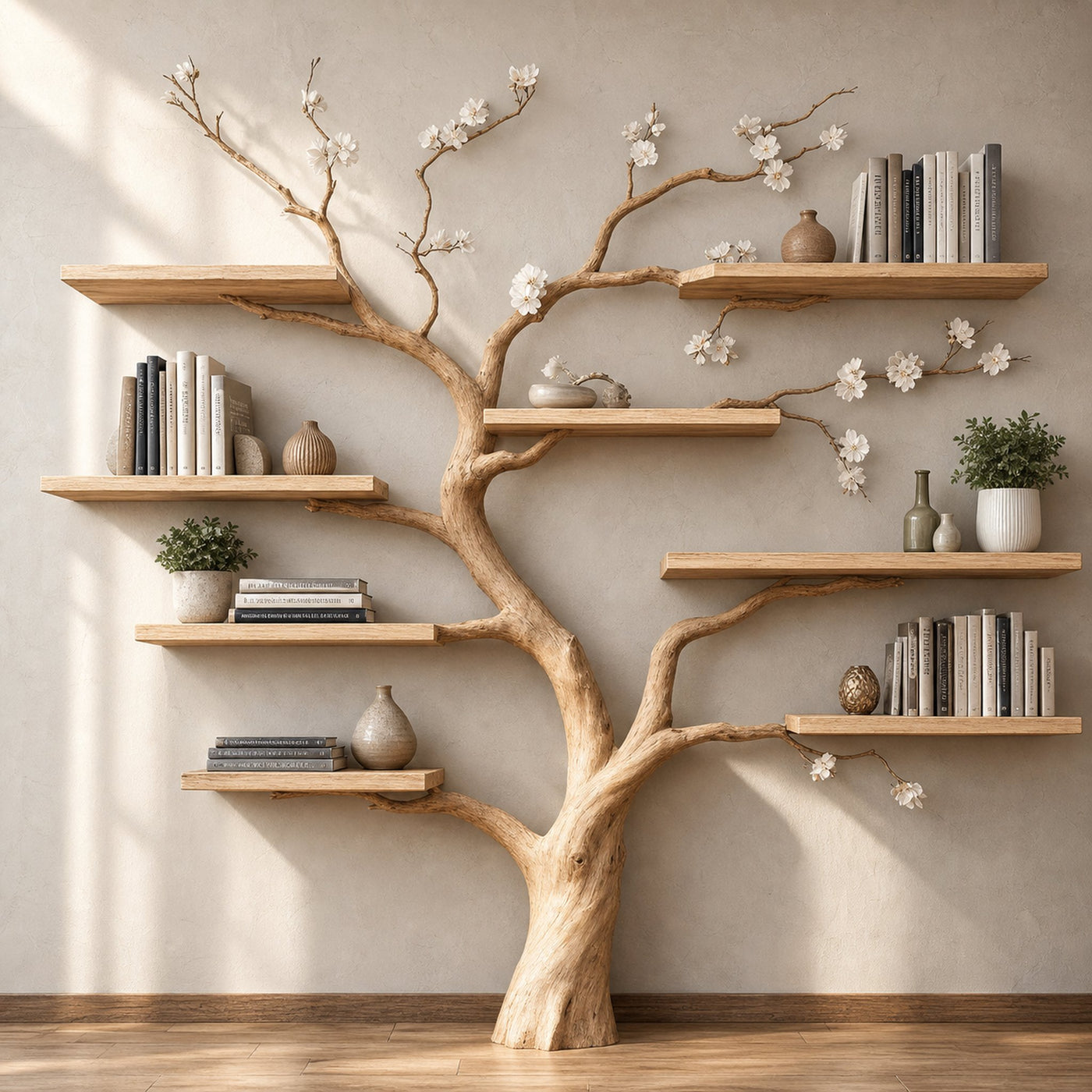 Handcrafted Tree Branch Bookshelf Home Decor Gift