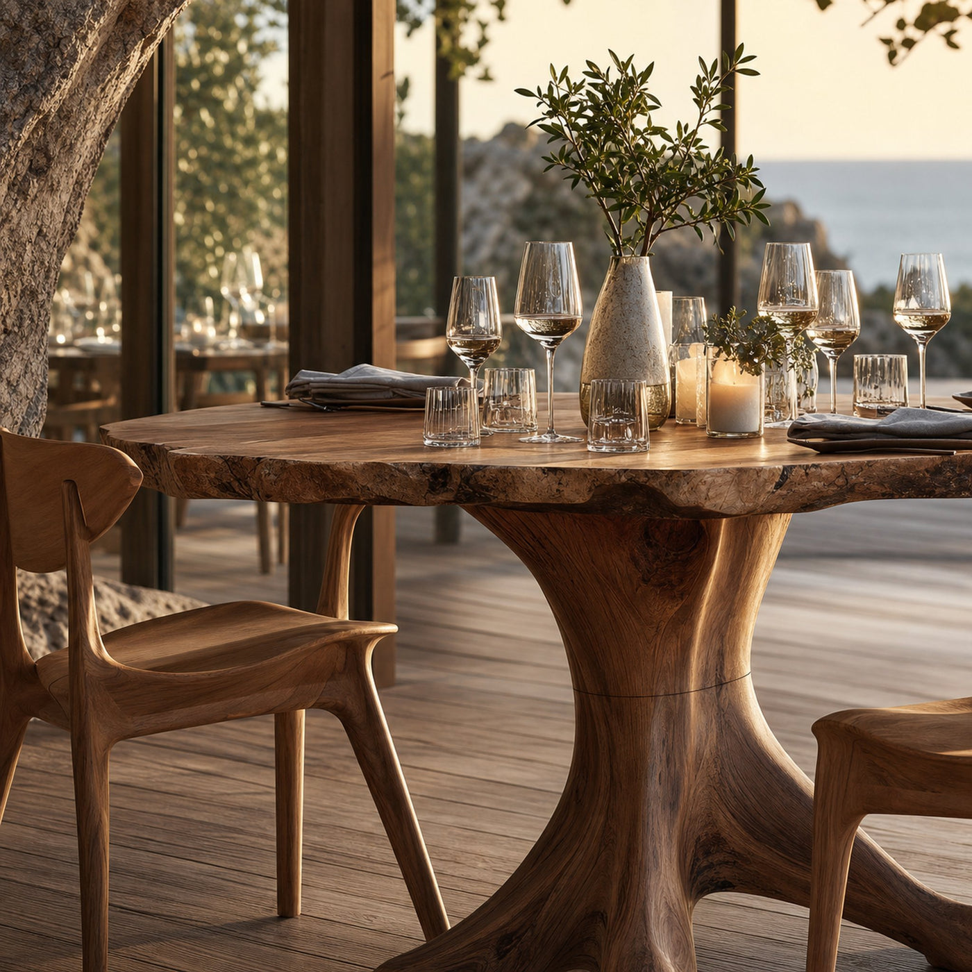 Handcrafted Wood Table For Custom Kitchen Setup - product view 3