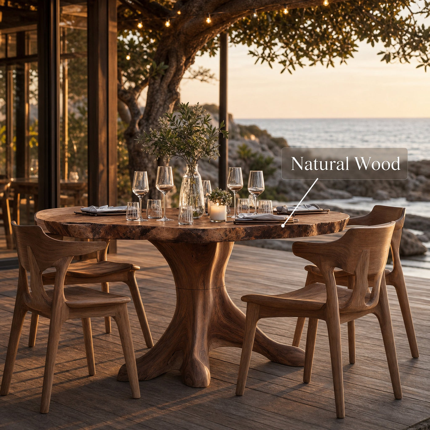Handcrafted Wood Table For Custom Kitchen Setup - product view 5