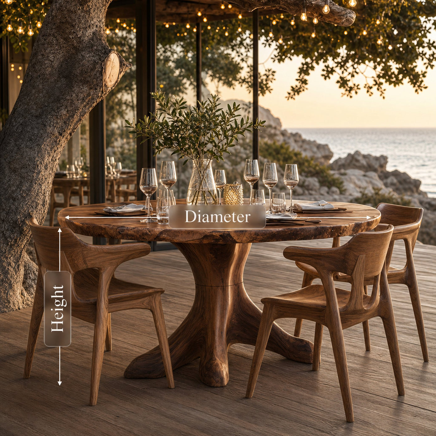 Handcrafted Wood Table For Custom Kitchen Setup - product view 7