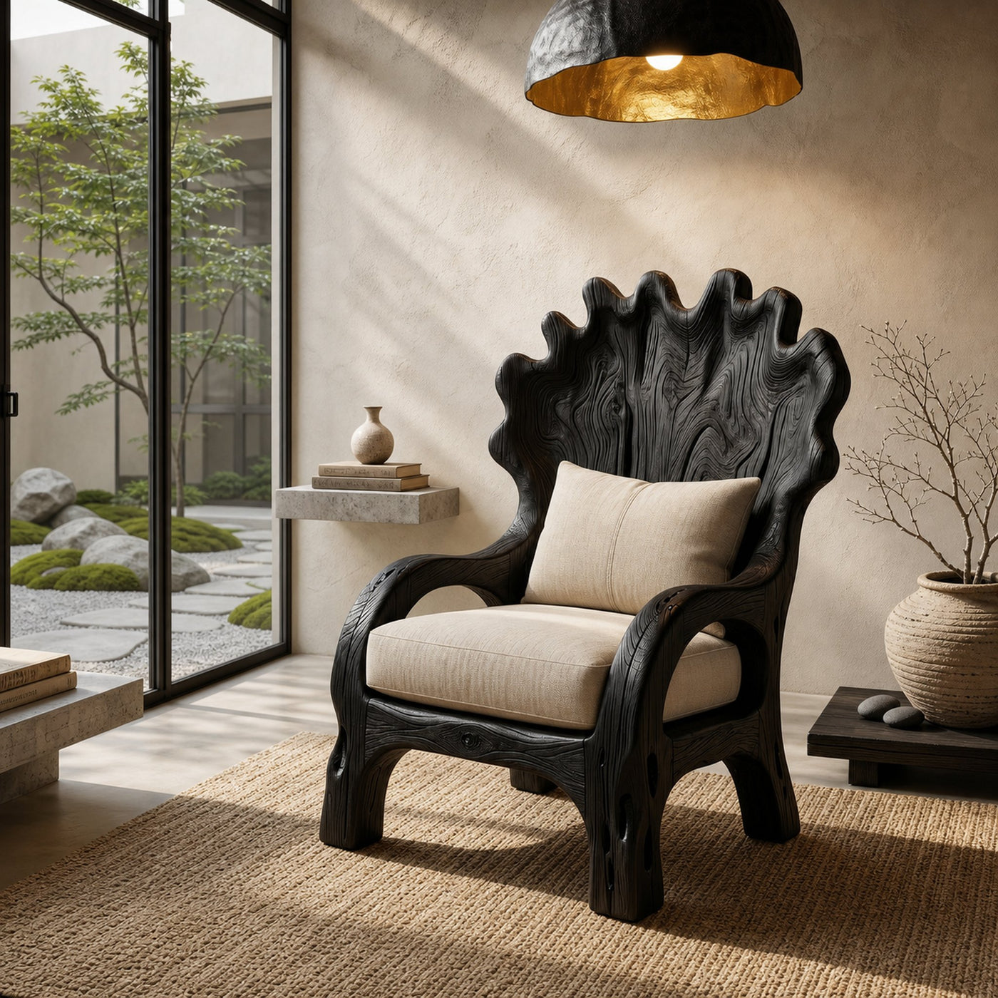 Handcrafted Wooden Lounge Chair For Living Room And Reading Nook - product view 4