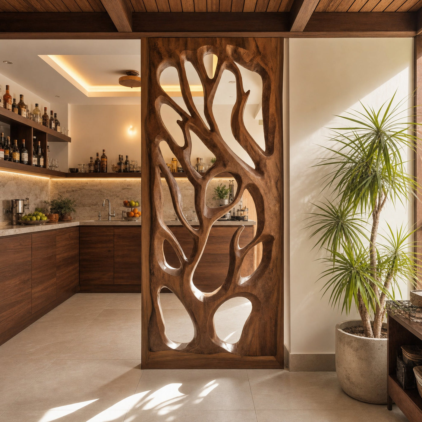 Handmade Carved Divider For Living Room Or Studio