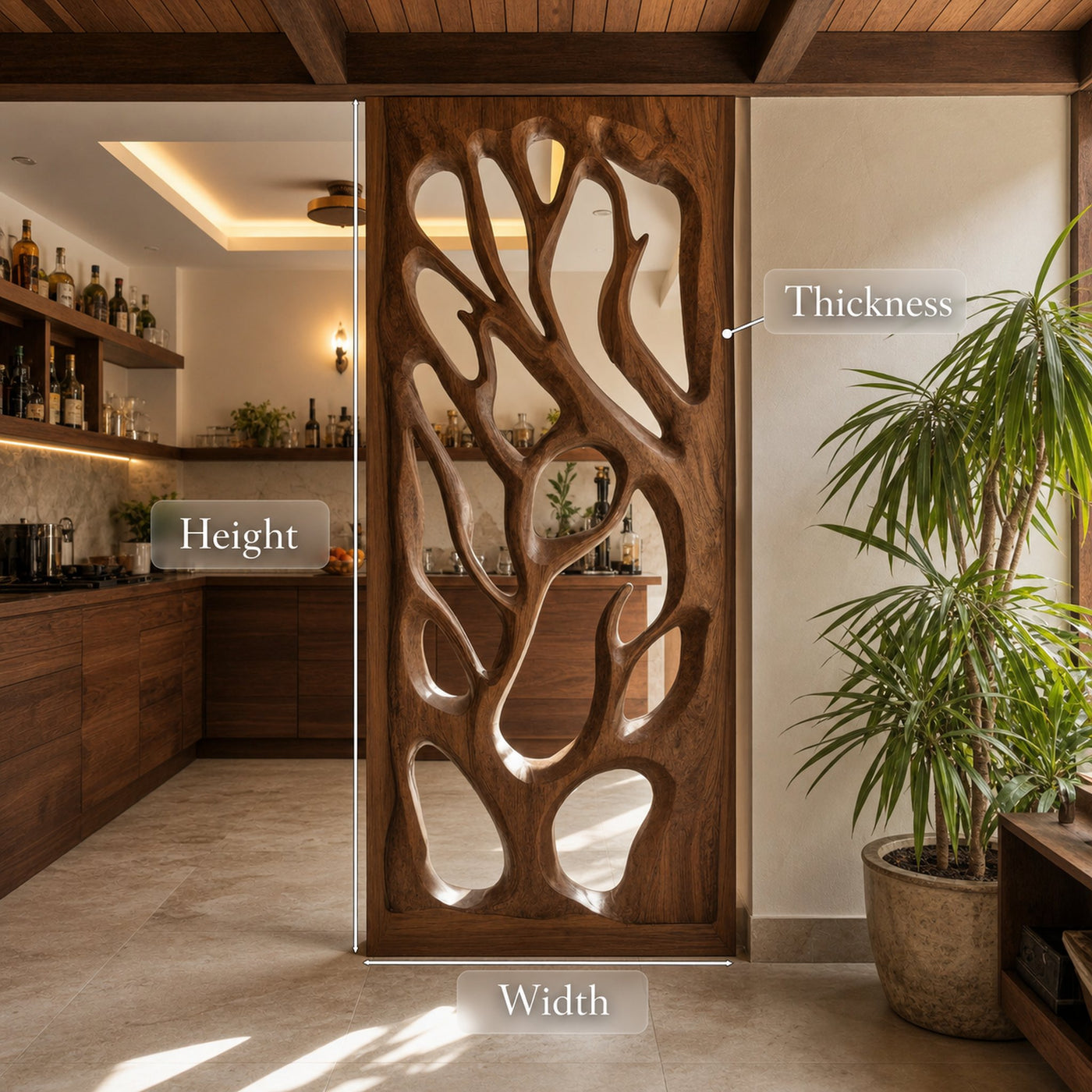 Handmade Carved Divider For Living Room Or Studio - product view 7