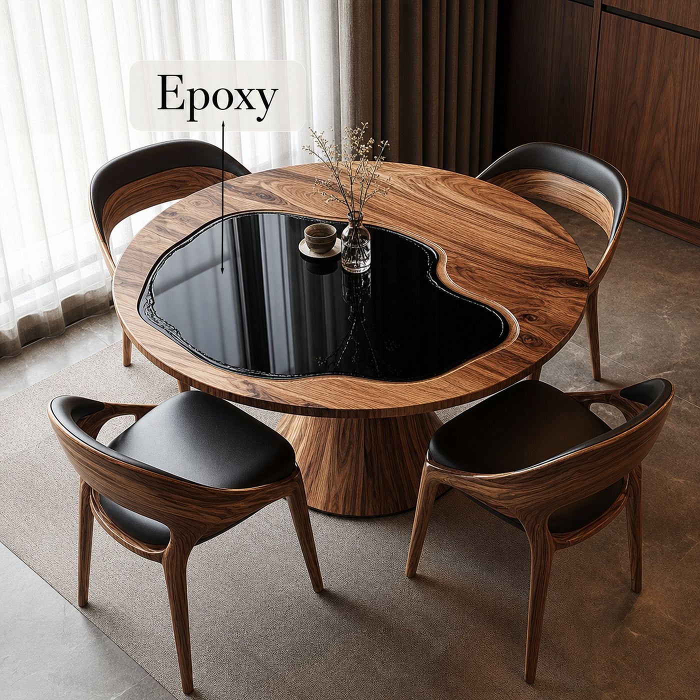 Handmade Round Kitchen Table Home Decor Housewarming Gift - product view 4