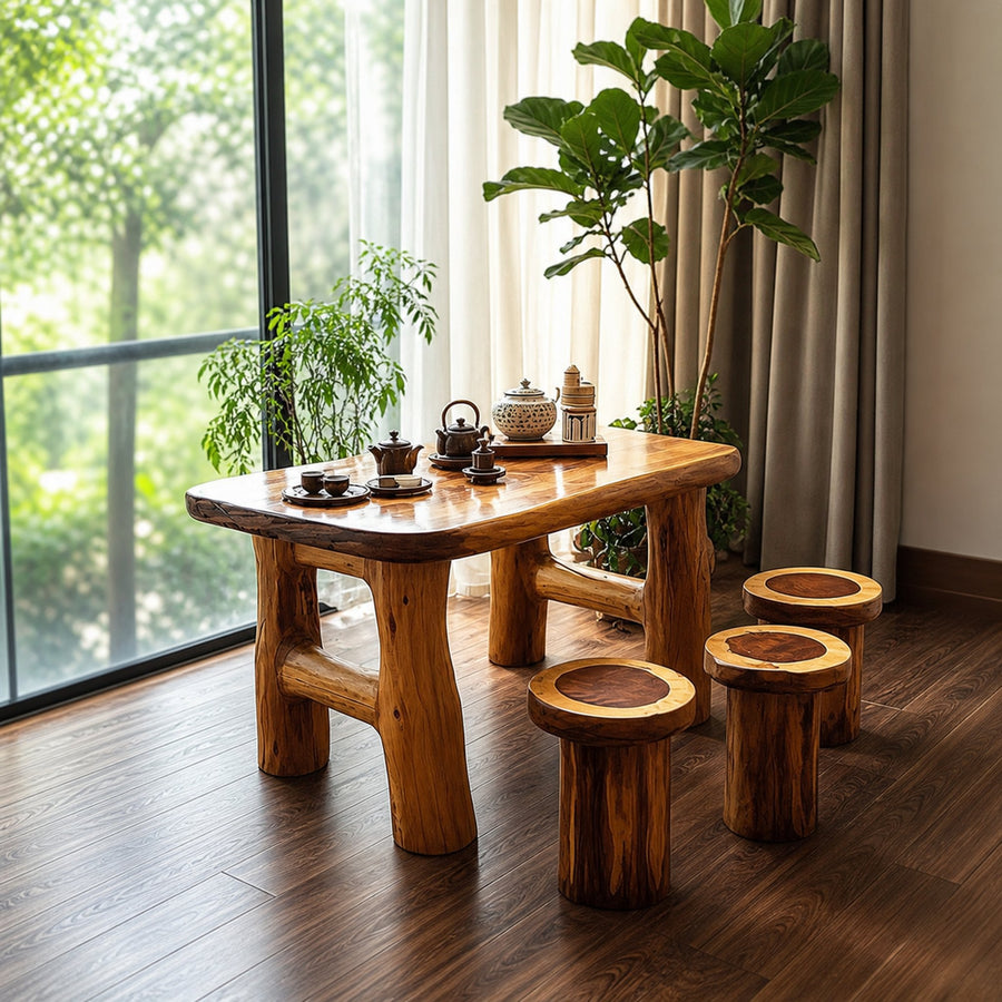 Handmade Table Set Tea Table Set Rustic Decor Living Room Gift