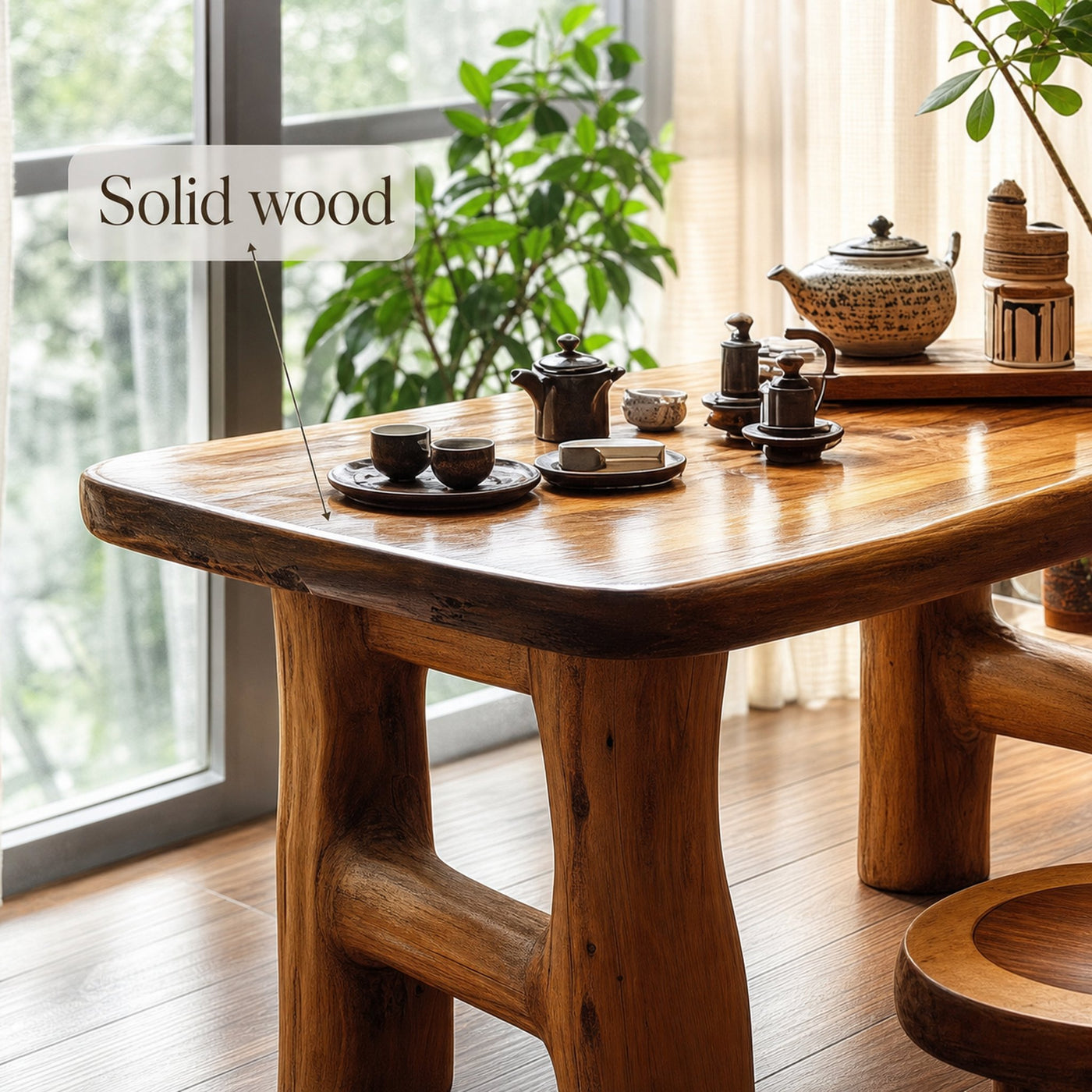 Handmade Table Set Tea Table Set Rustic Decor Living Room Gift - product view 3