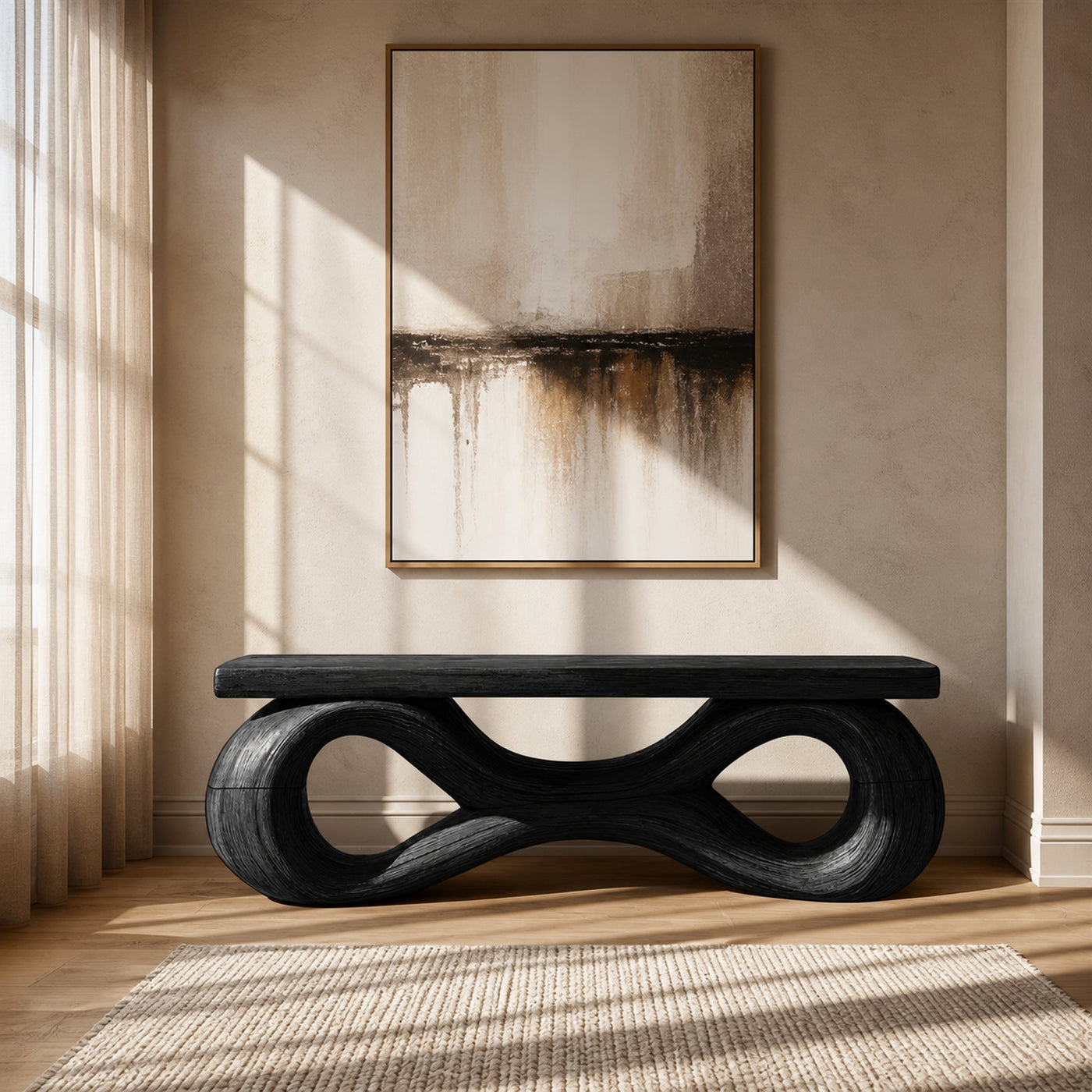 Infinity Loop Sculptural Bench With For Living Room - product view 7