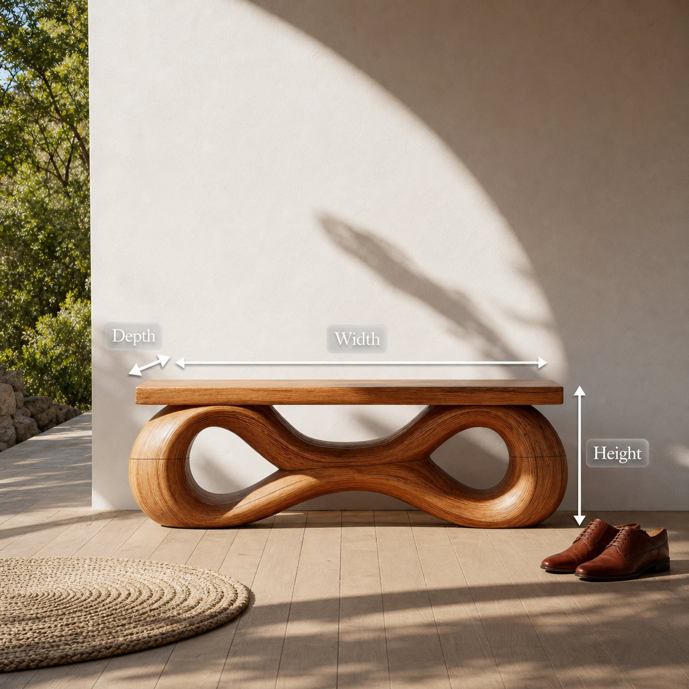 Infinity Loop Sculptural Bench With For Living Room - product view 8
