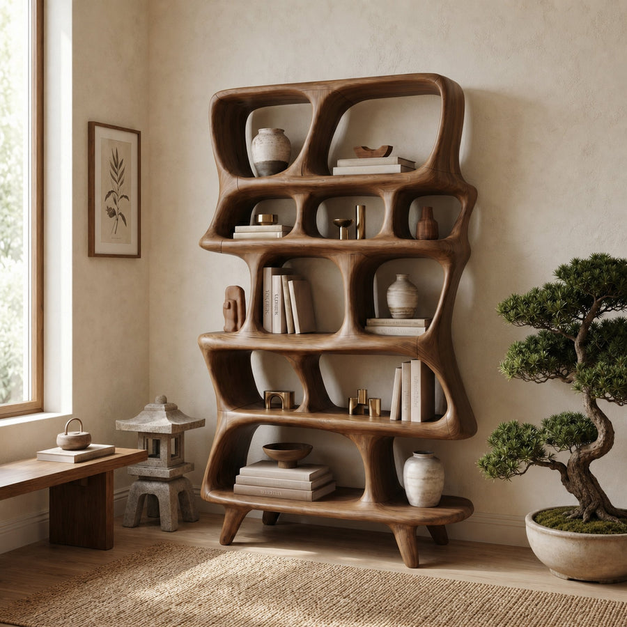 Japandi Bookshelf For Living Room