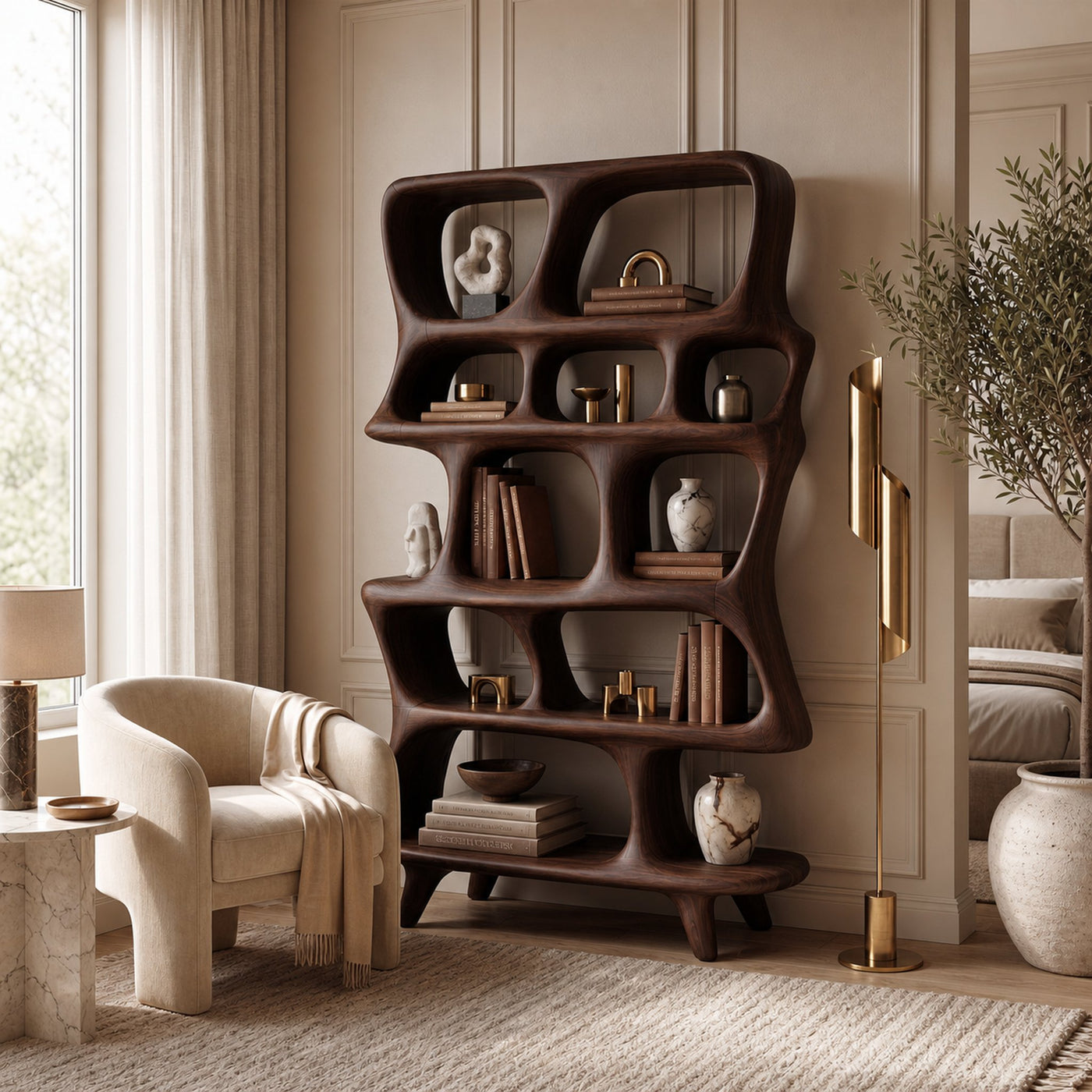 Japandi Bookshelf For Living Room - product view 6