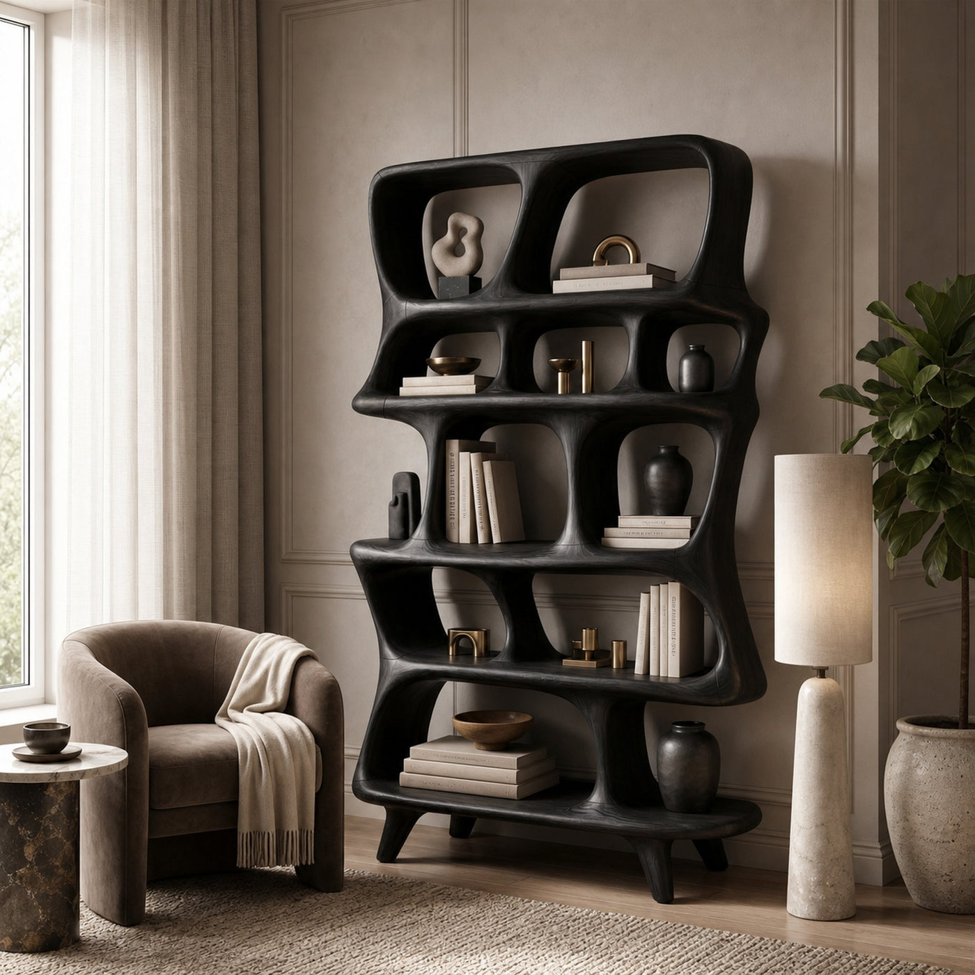 Japandi Bookshelf For Living Room - product view 7