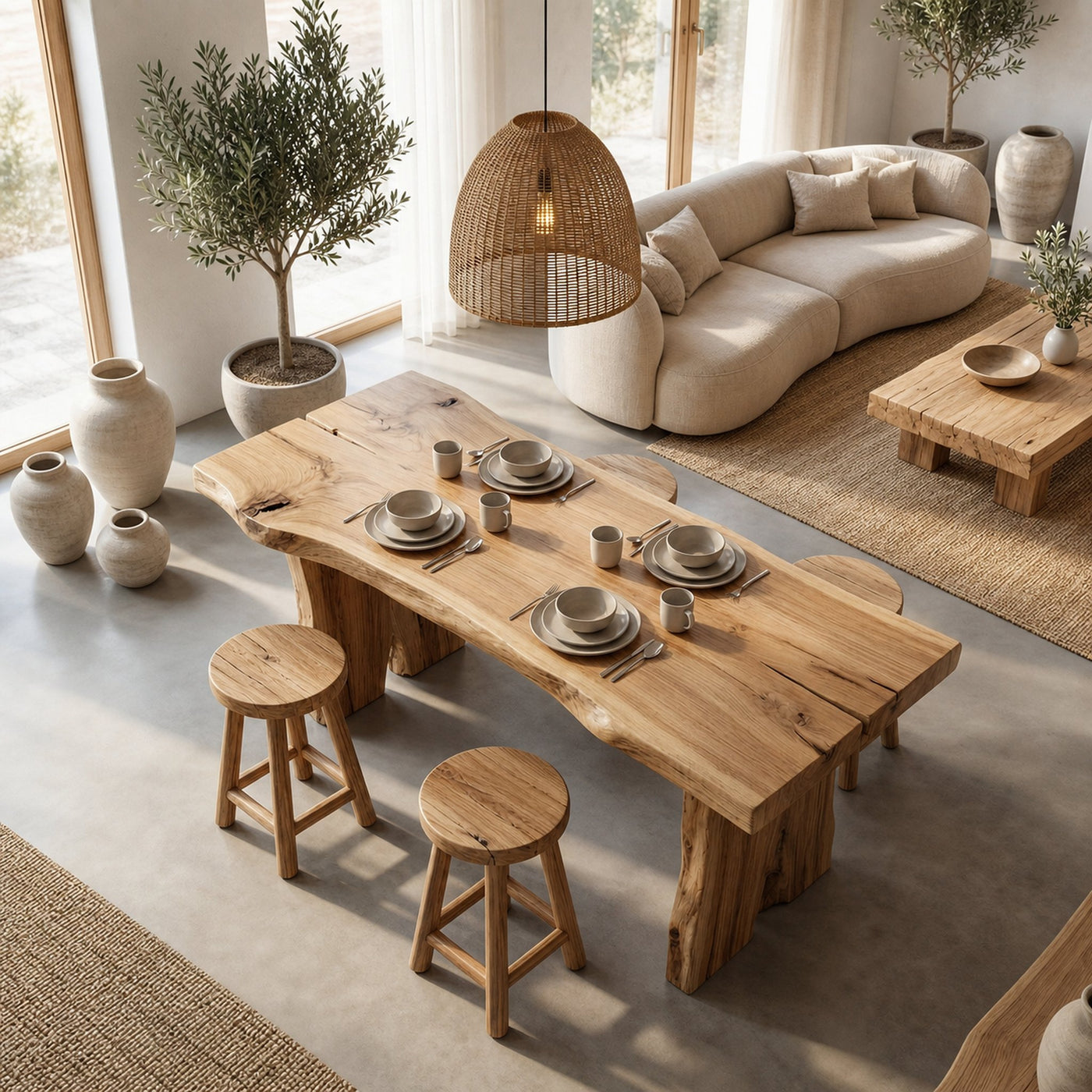 Japandi Minimal Dining Table For Dining Room And Kitchen - product view 2