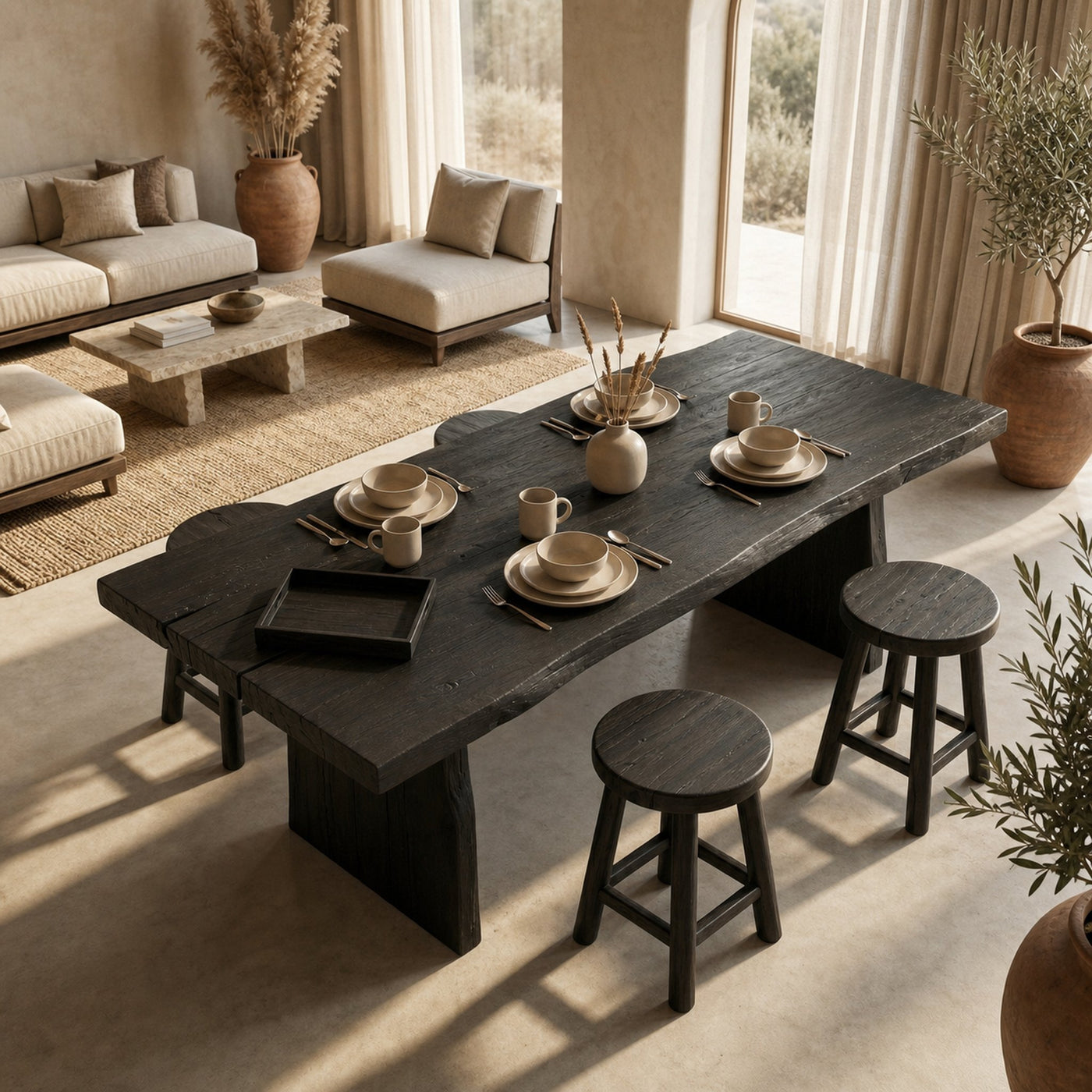 Japandi Minimal Dining Table For Dining Room And Kitchen - product view 4