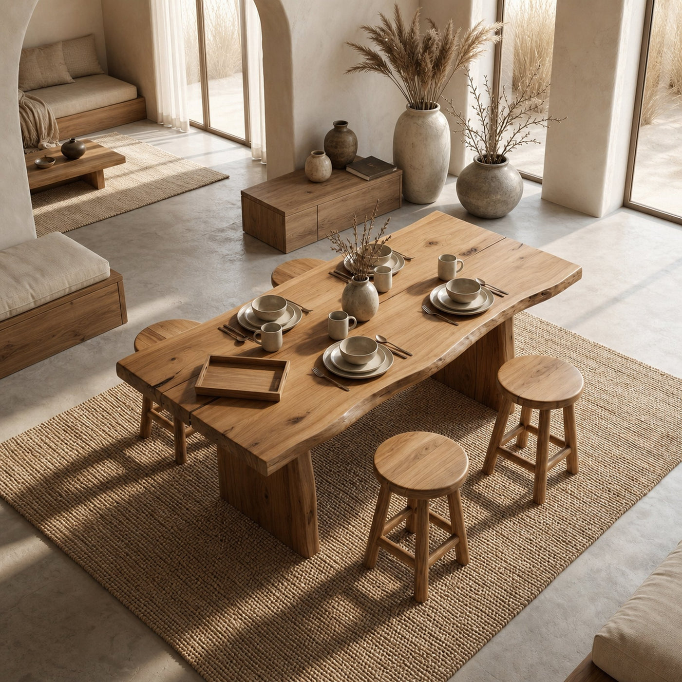Japandi Minimal Dining Table For Dining Room And Kitchen - product view 6