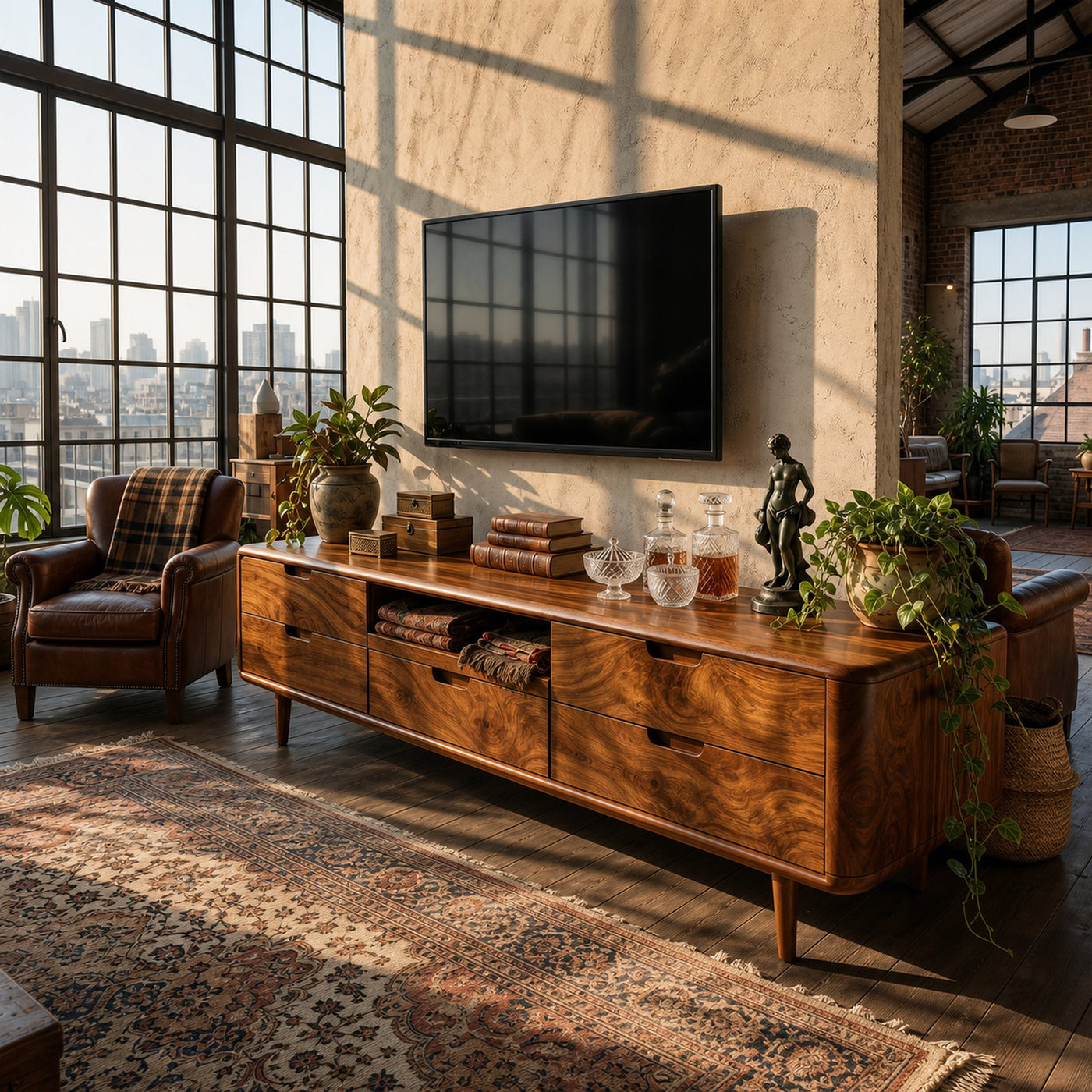 Japanese Zen TV Stand For Wabi Sabi Interior Design - product view 6