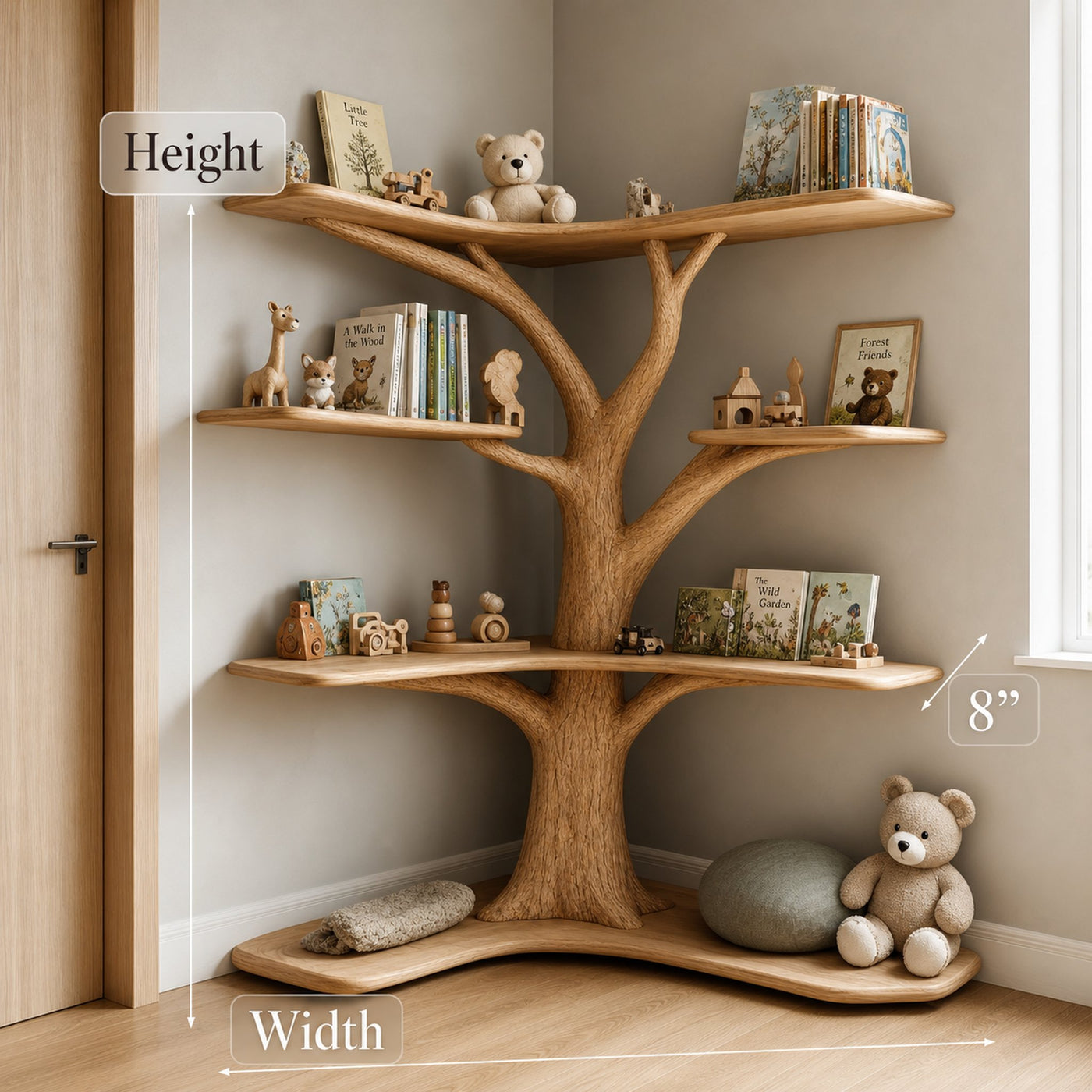 Kids Custom Tree Bookcase Decor Home Birthday Gift - product view 5