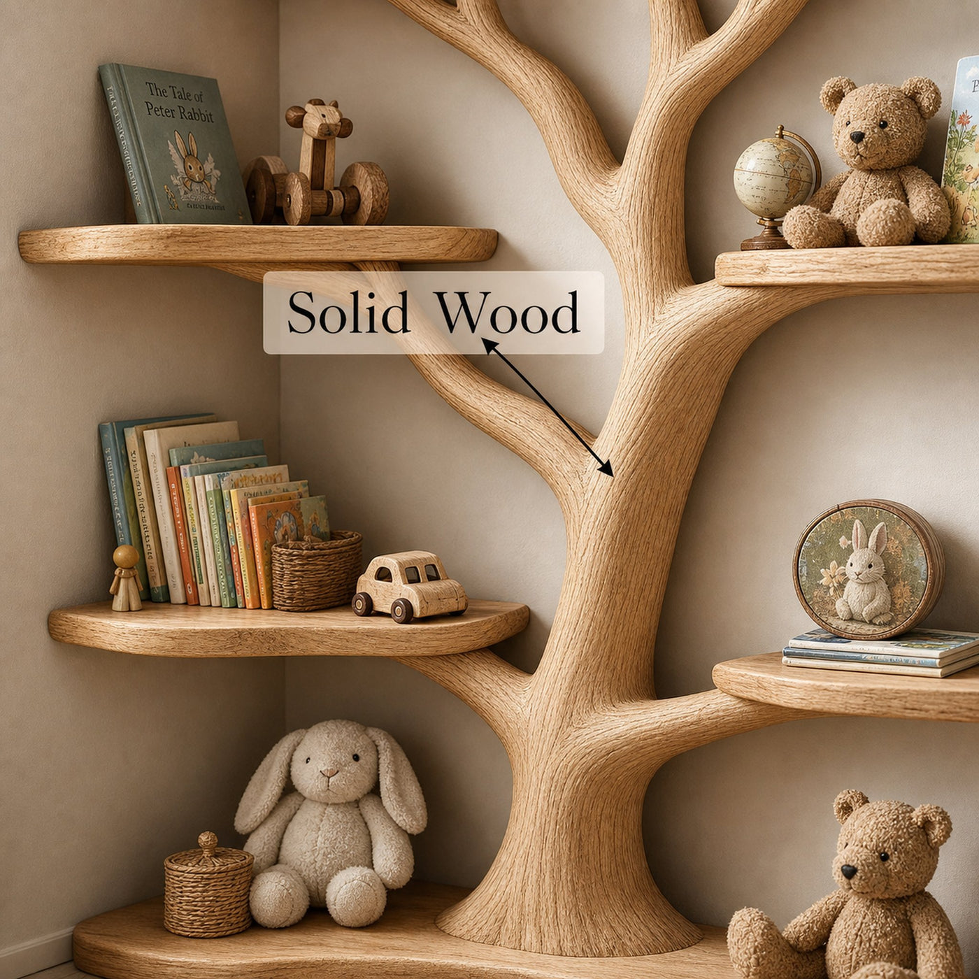 Kids Tree Bookshelf Handmade Decor Home Gift - product view 3