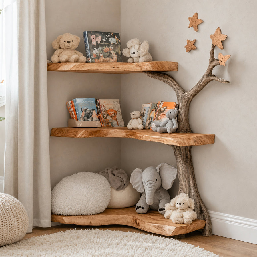 Kids Tree Bookshelf Solid Wood Room Decor Gift
