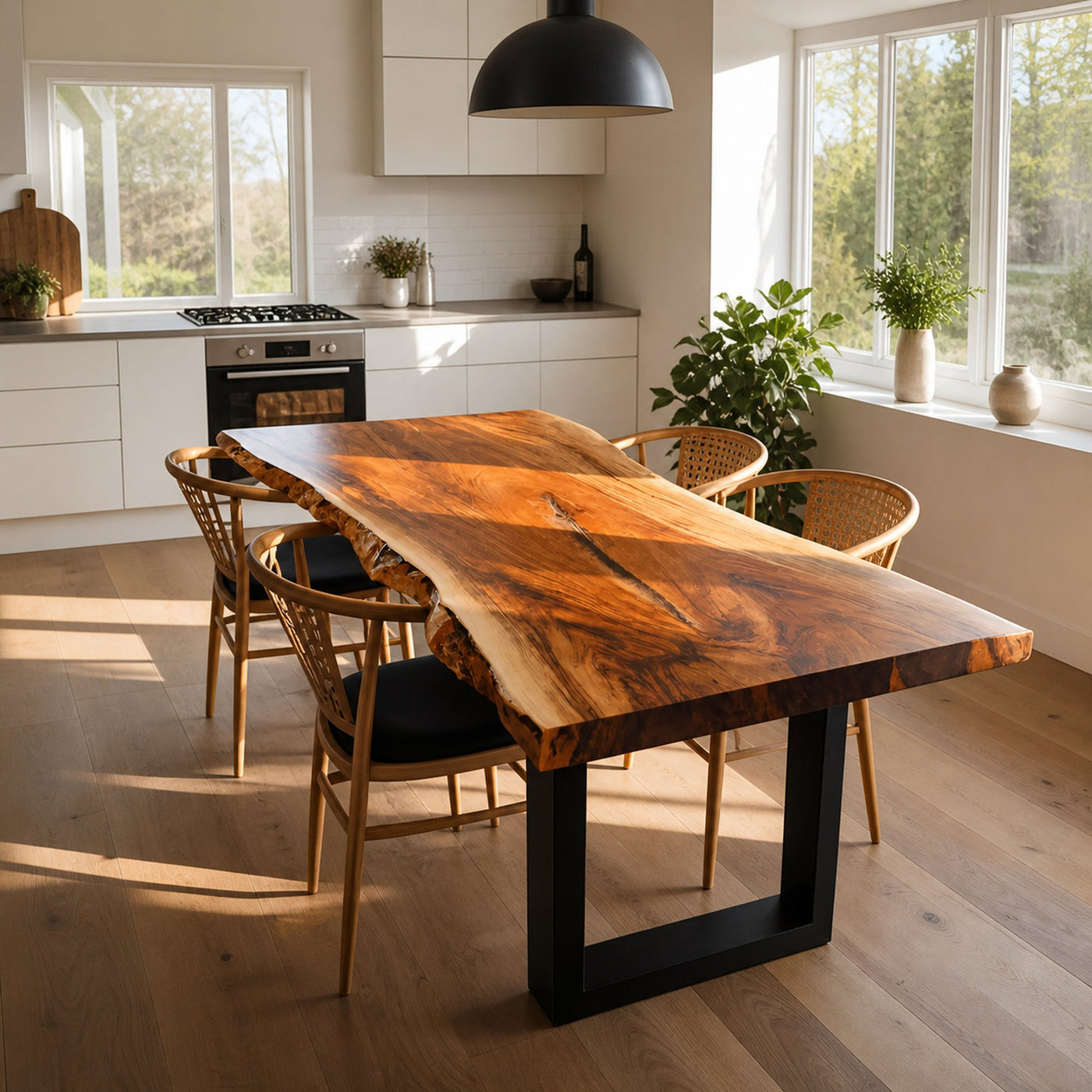 Kitchen Decor Farmhouse Live Edge Dining Table Rustic Look - product view 3
