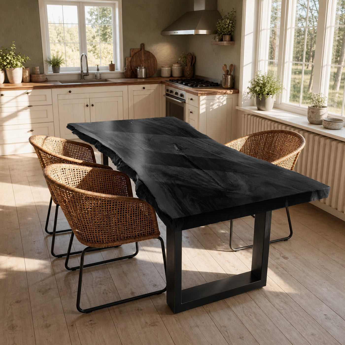 Kitchen Decor Farmhouse Live Edge Dining Table Rustic Look - product view 4