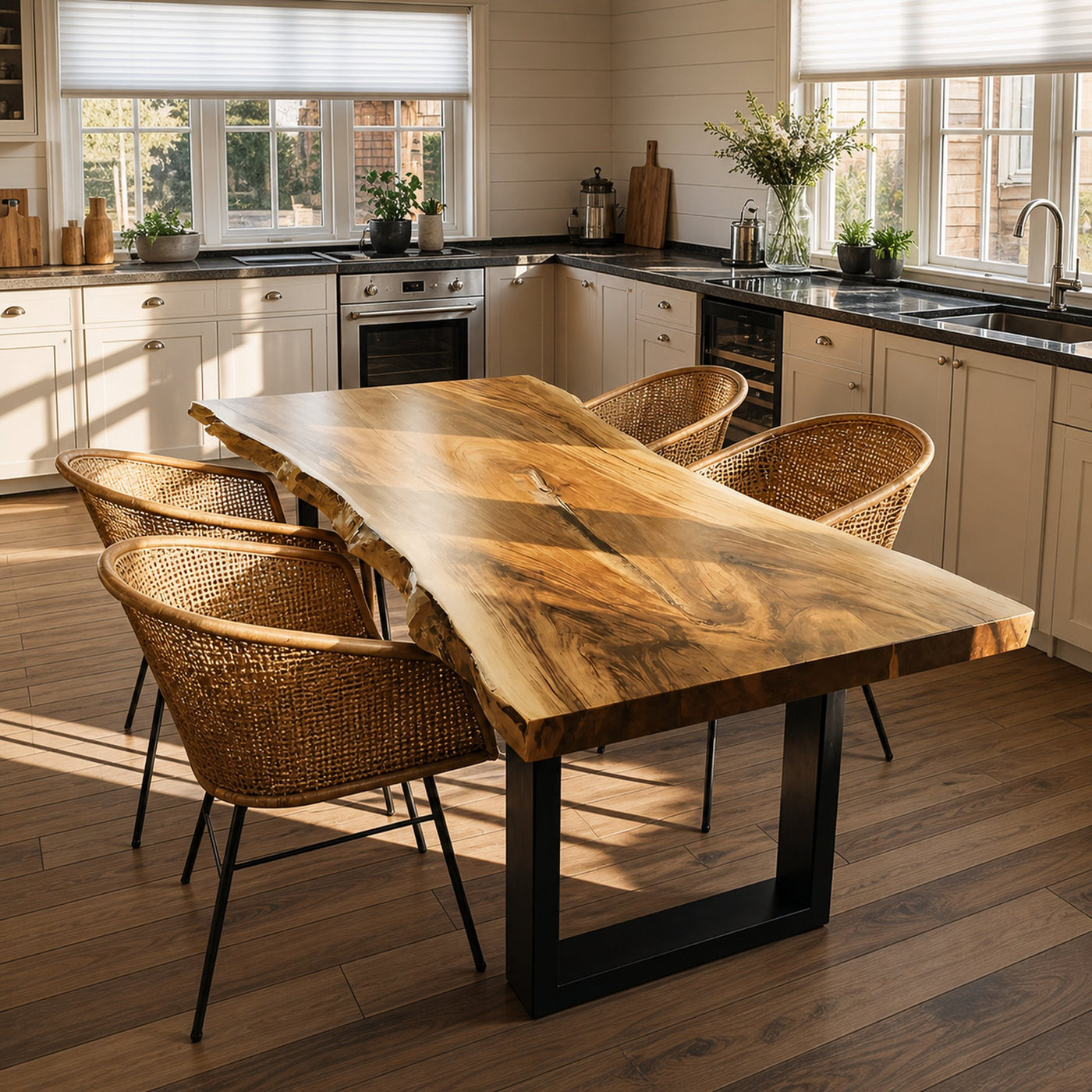 Kitchen Decor Farmhouse Live Edge Dining Table Rustic Look - product view 5
