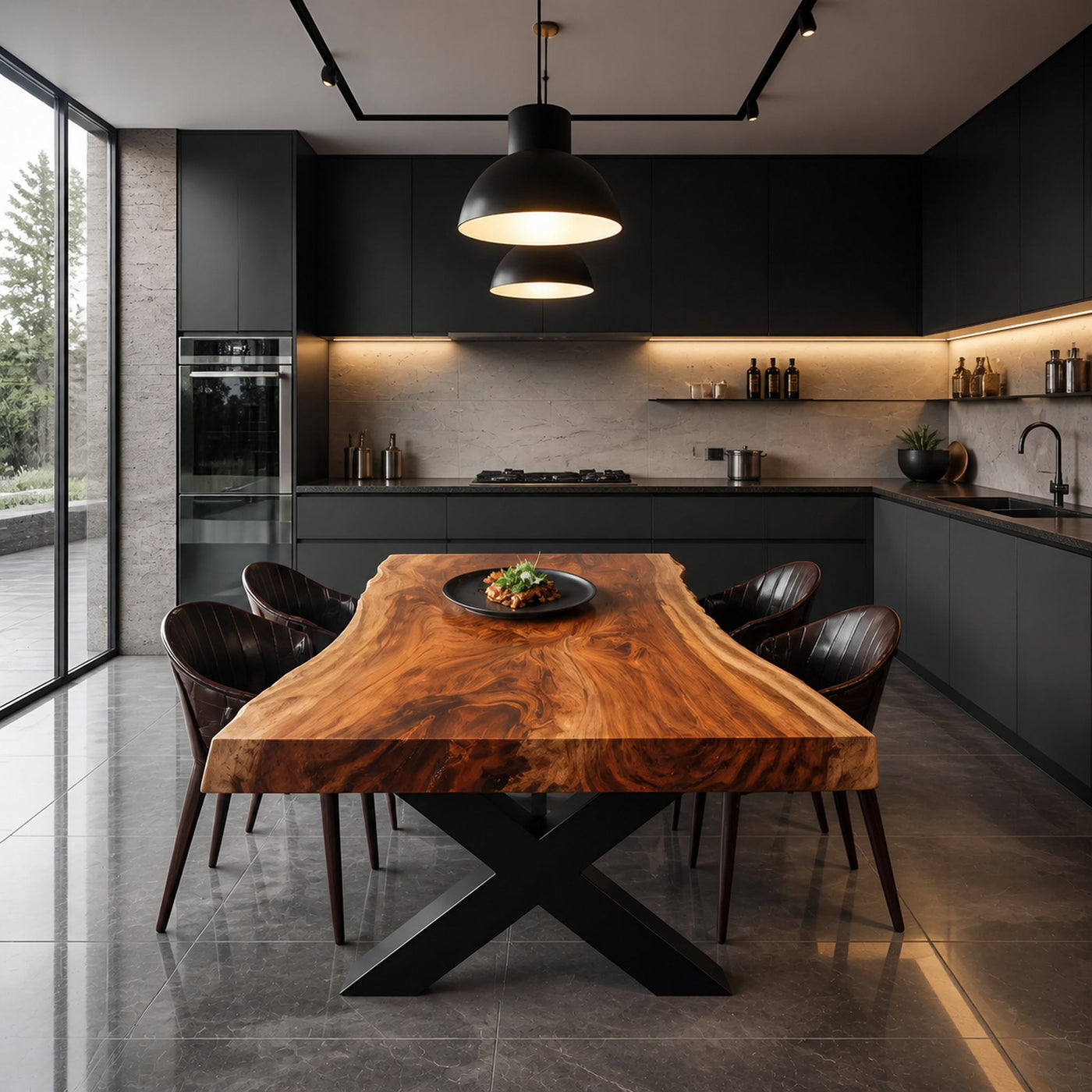 Kitchen Decor Handcrafted Live Edge Dining Table Premium - product view 2