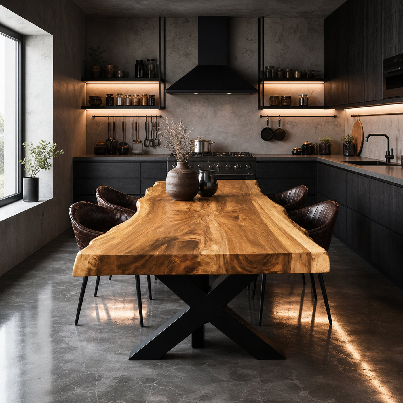 Kitchen Decor Handcrafted Live Edge Dining Table Premium - product view 5
