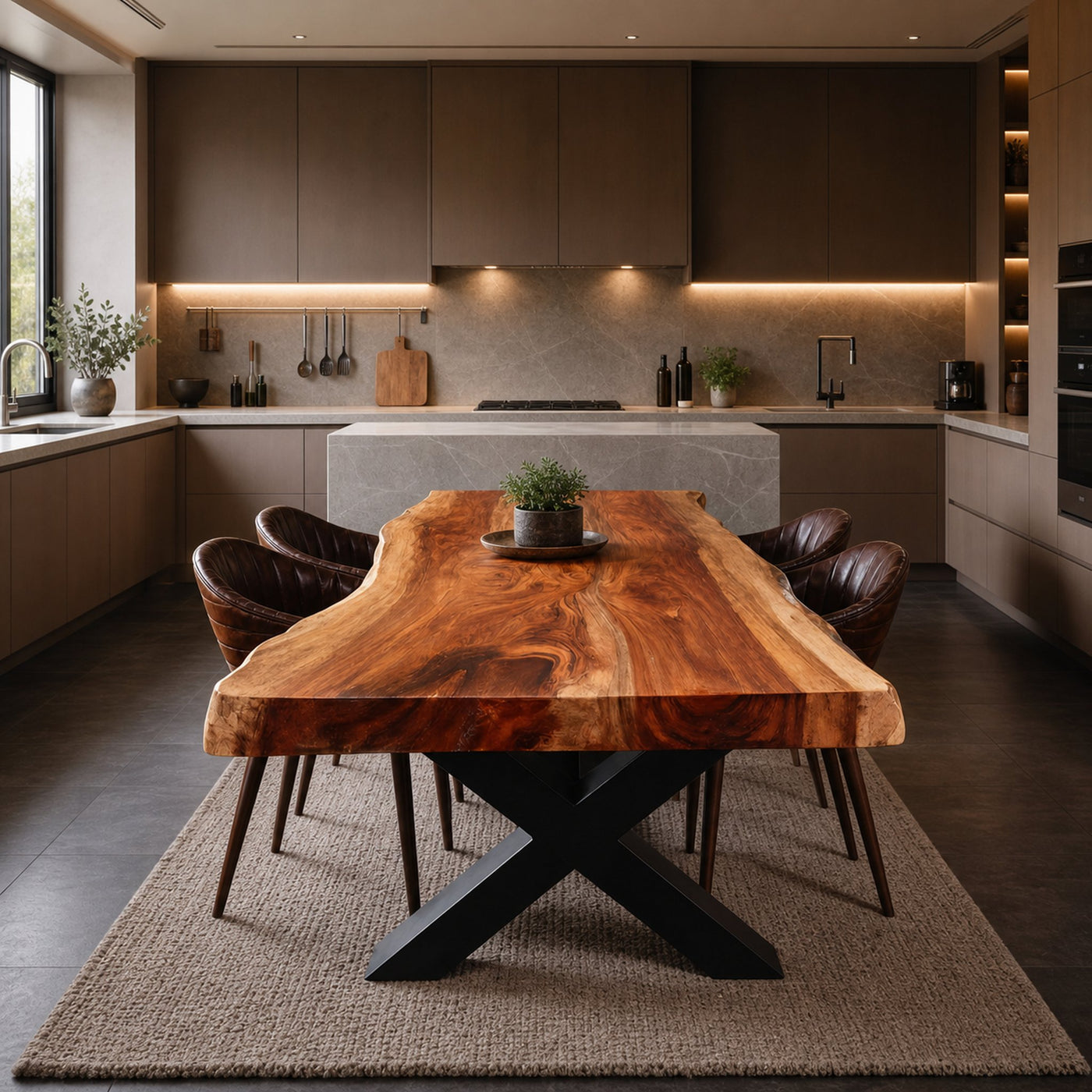 Kitchen Decor Handcrafted Live Edge Dining Table Premium - product view 6