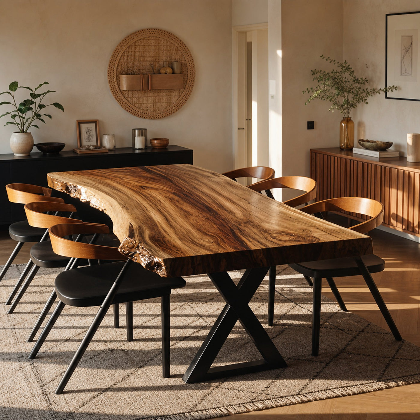 Kitchen Decor Modern Solid Wood Dining Table Minimal Legs - product view 3