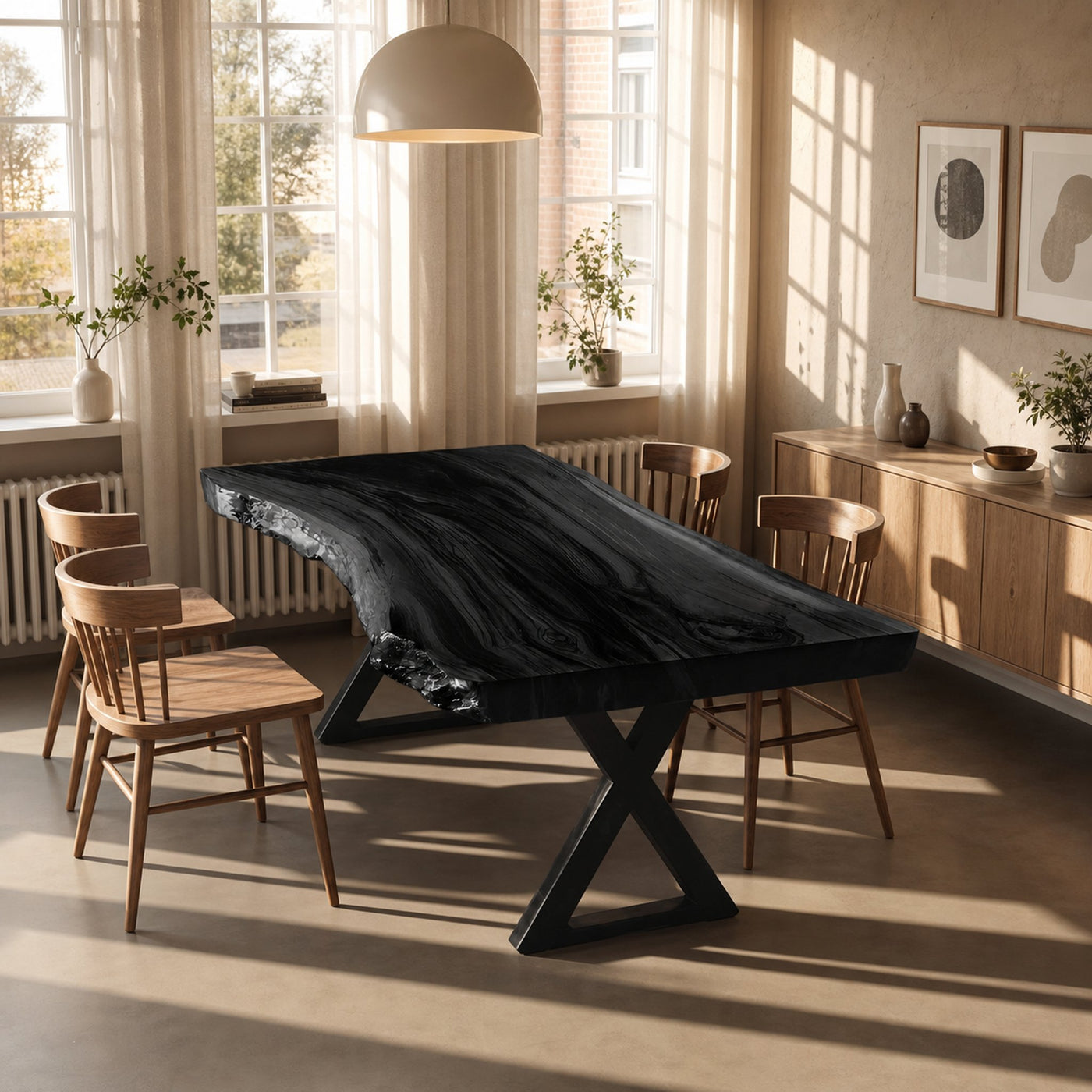 Kitchen Decor Modern Solid Wood Dining Table Minimal Legs - product view 4