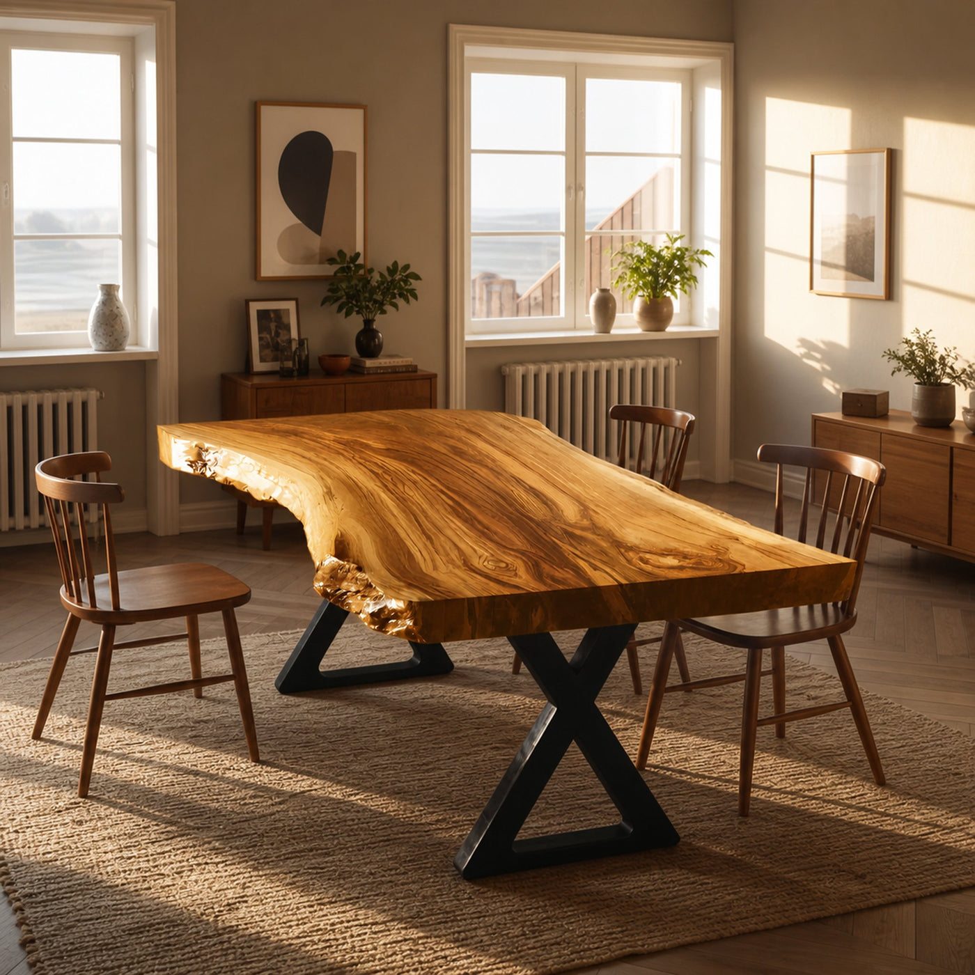 Kitchen Decor Modern Solid Wood Dining Table Minimal Legs - product view 5