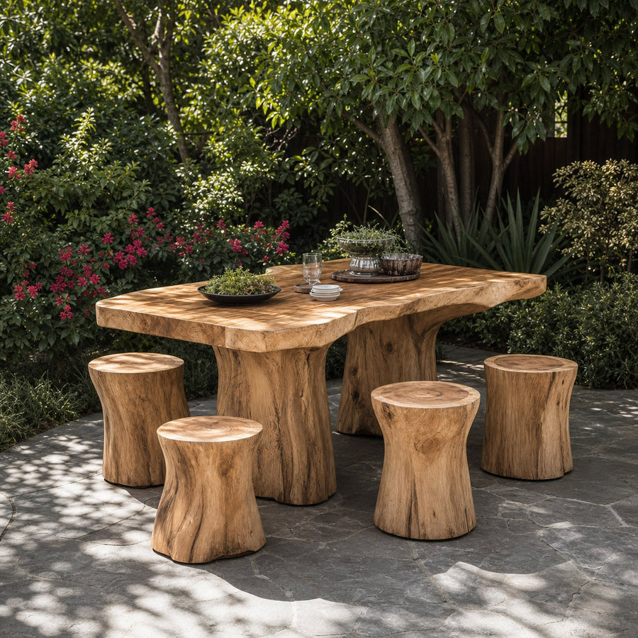 Large Rustic Live Edge Dining Table Set Home Decor Gift