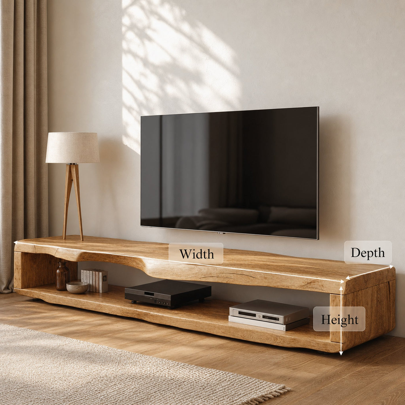 Large Wood Media Center Rustic TV Stand - product view 6