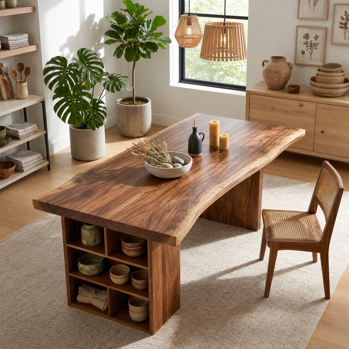Live Edge Dining Table For Garden View Room - product view 2